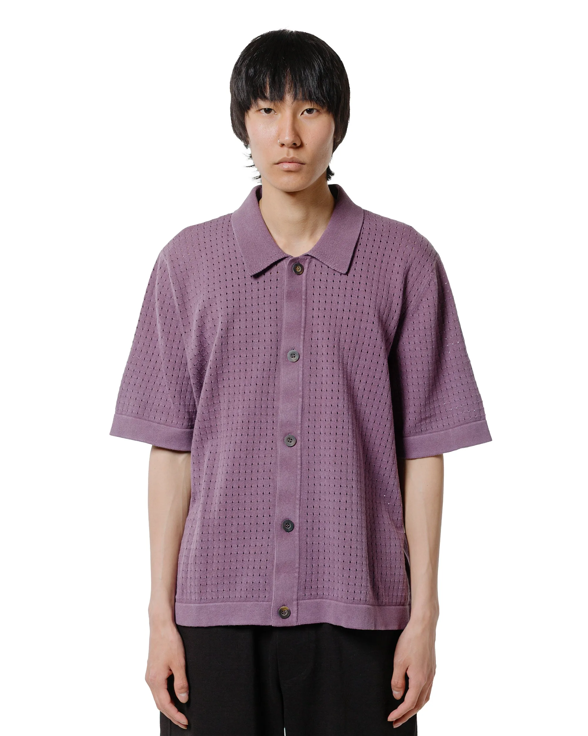 Corridor Acid Wash Pointelle Button Down Violet sold by Lost & Found product image thumbnail 2