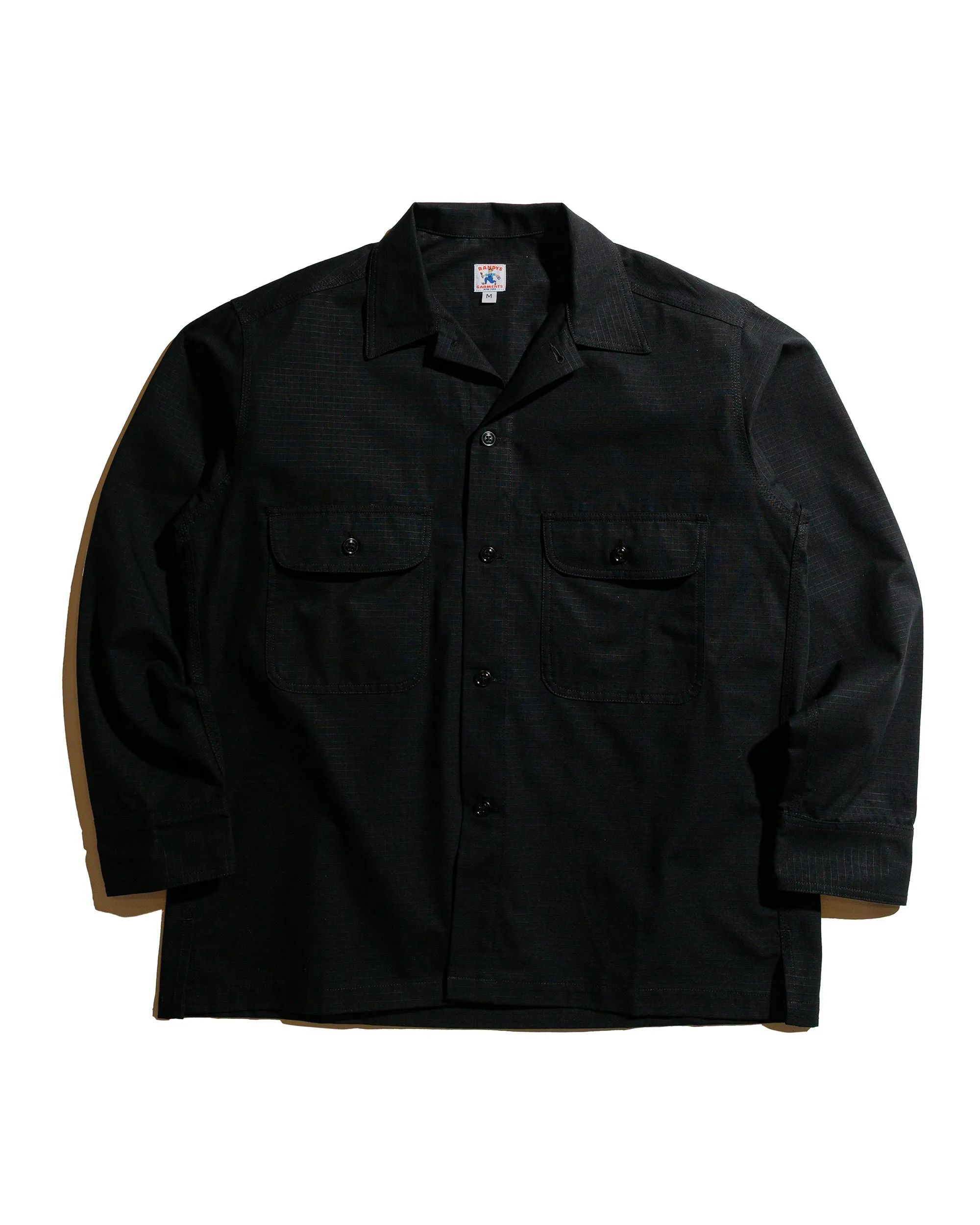 Randy's Garments Over Shirt Cotton Ripstop Black sold by Lost & Found