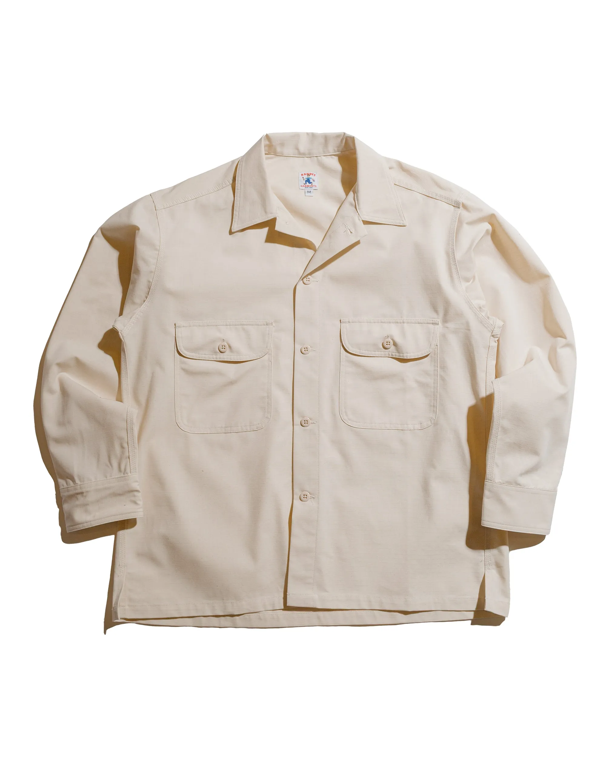 Randy's Garments Over Shirt Cotton Ripstop Natural sold by Lost & Found