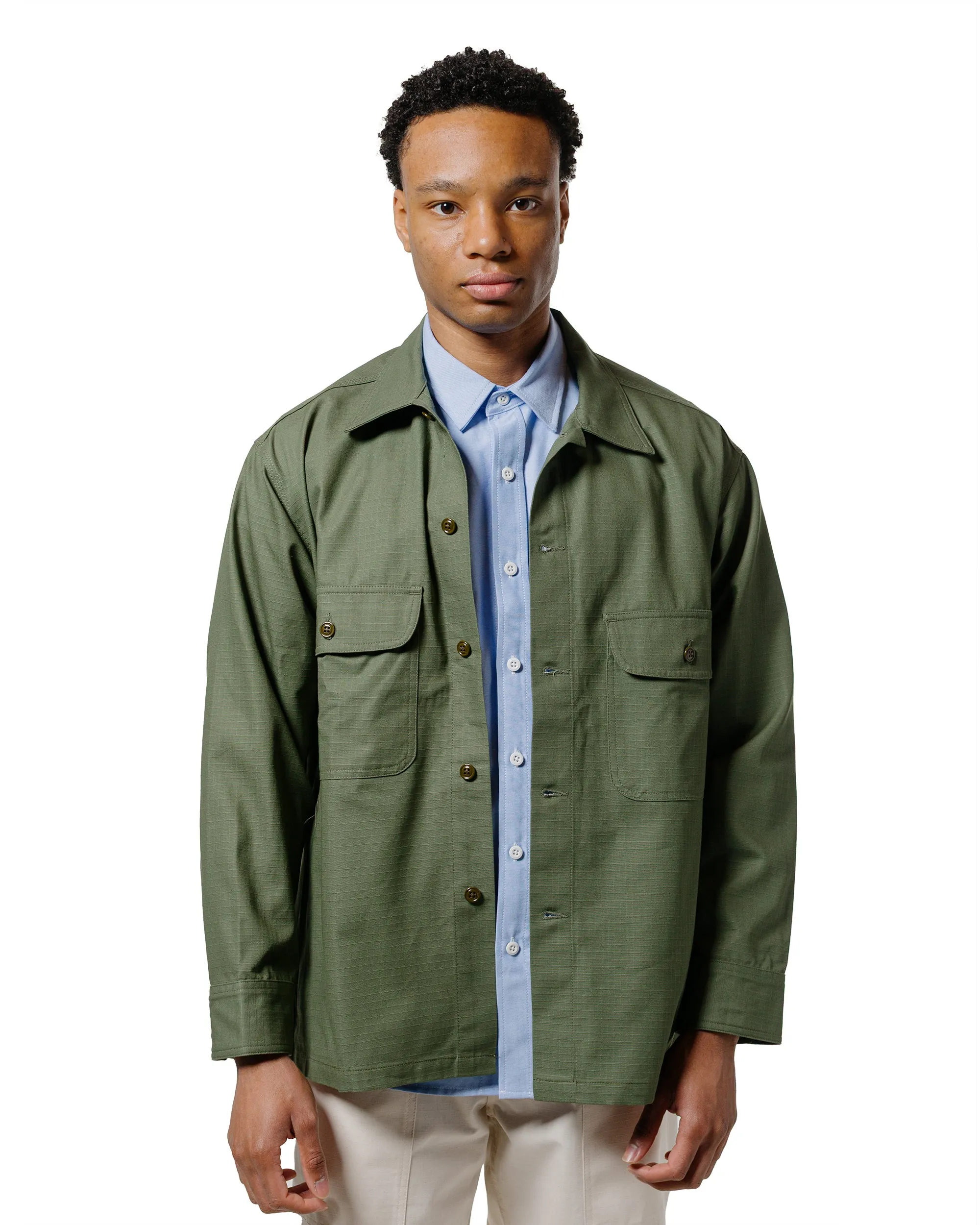 Randy's Garments Over Shirt Cotton Ripstop Olive sold by Lost & Found product image thumbnail 2