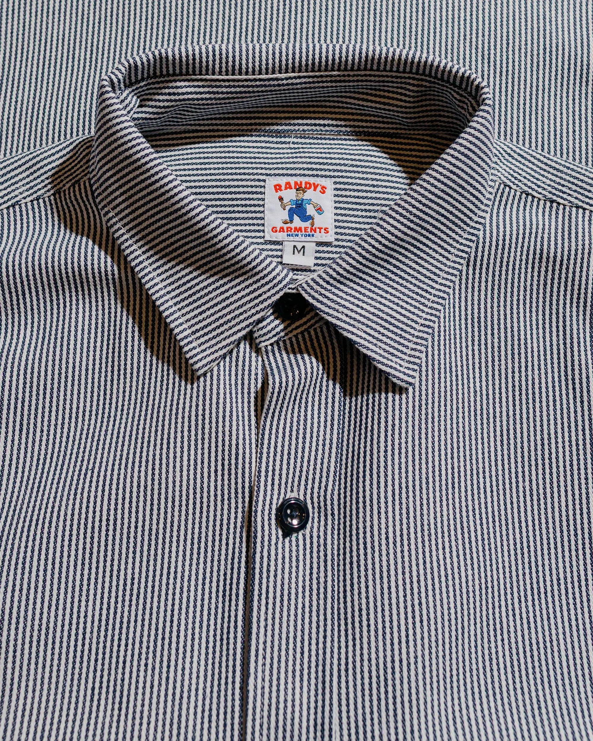 Randy's Garments 3-Pocket Work Shirt 8oz Narrow Stripe Cotton Denim White/Indigo sold by Lost & Found product image thumbnail 5
