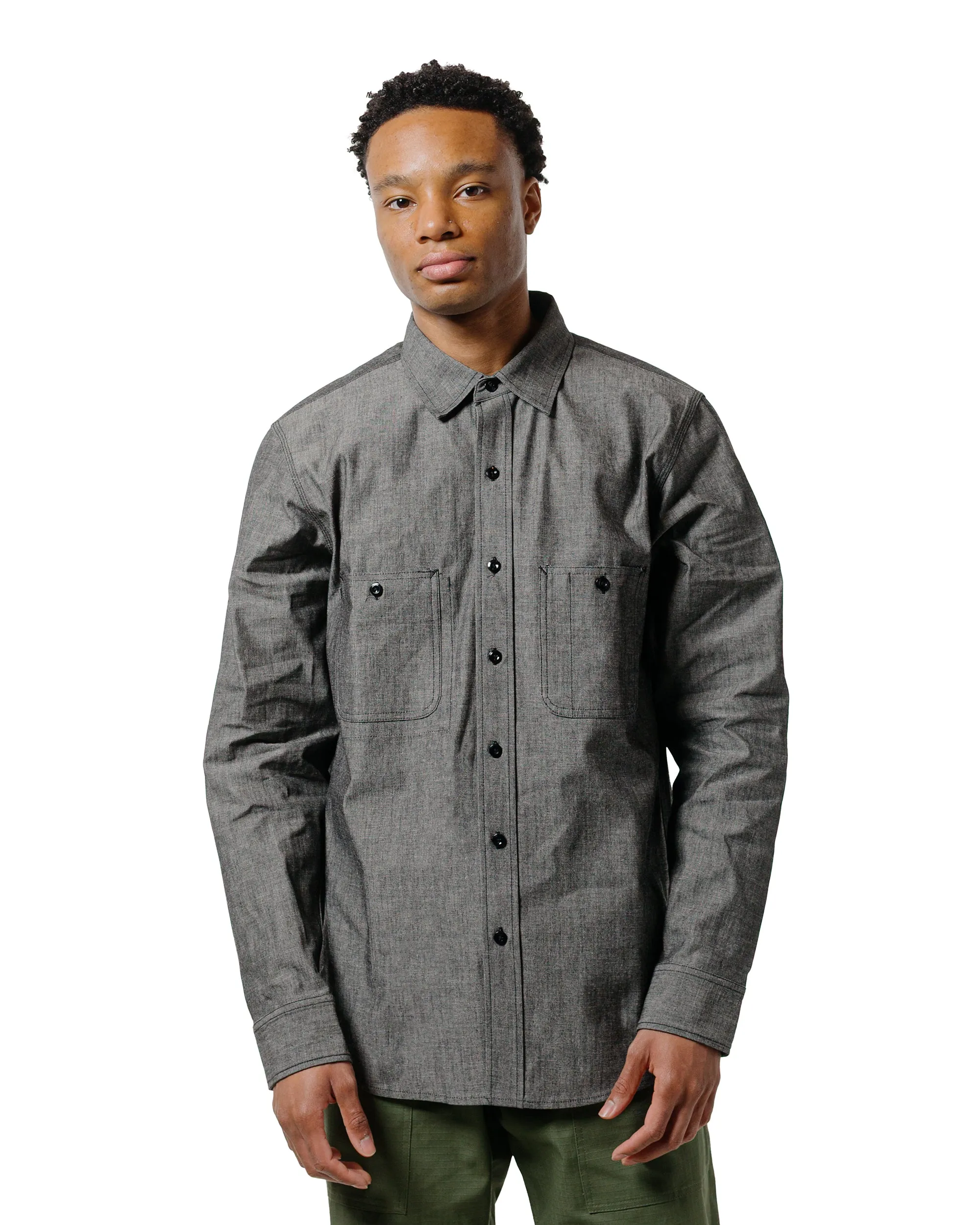 Randy's Garments 3-Pocket Work Shirt 7oz Cotton Washed Chambray Black sold by Lost & Found product image thumbnail 2