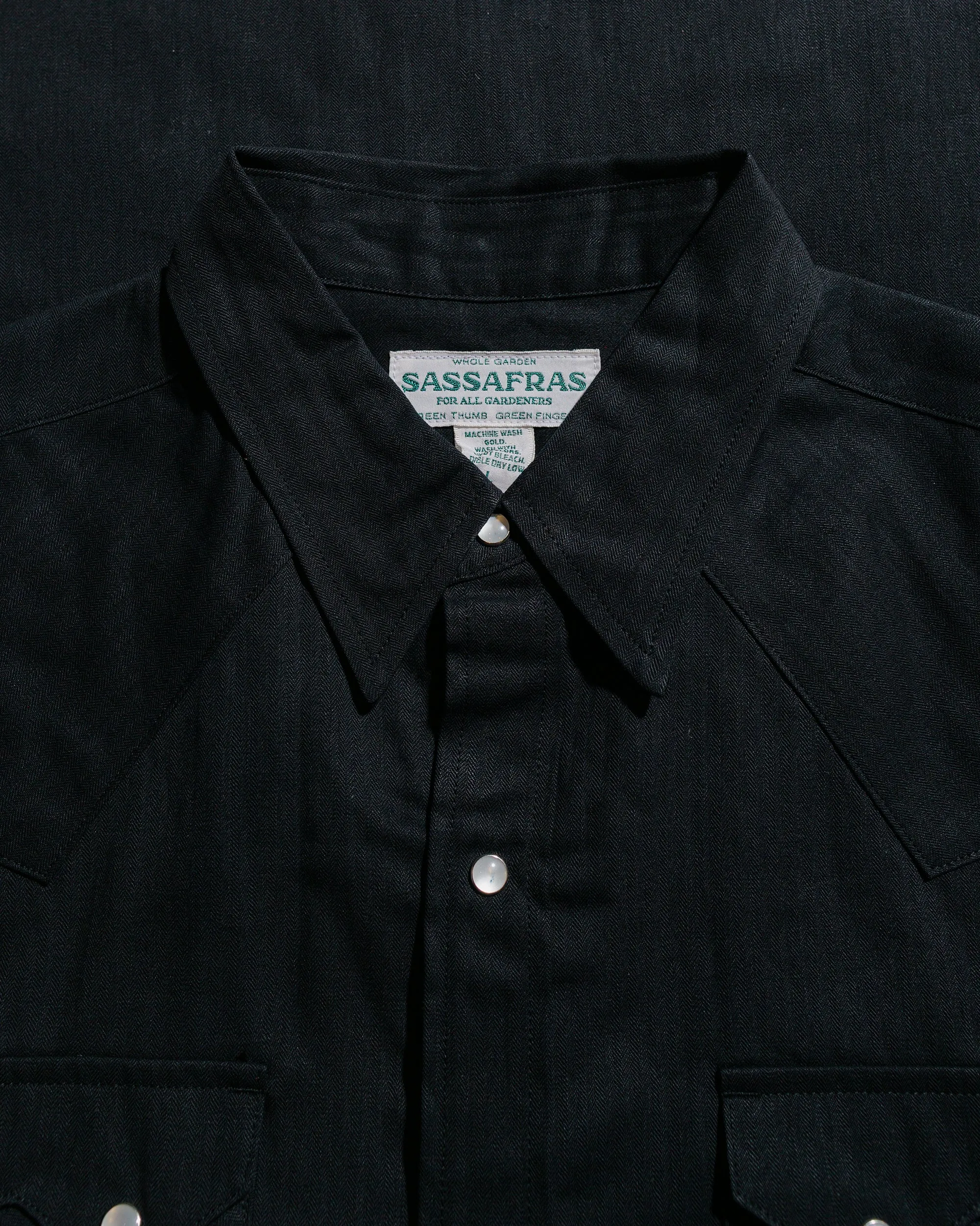Sassafras Weeds Digger Shirt 6.5oz Herringbone Denim Black sold by Lost & Found product image thumbnail 5