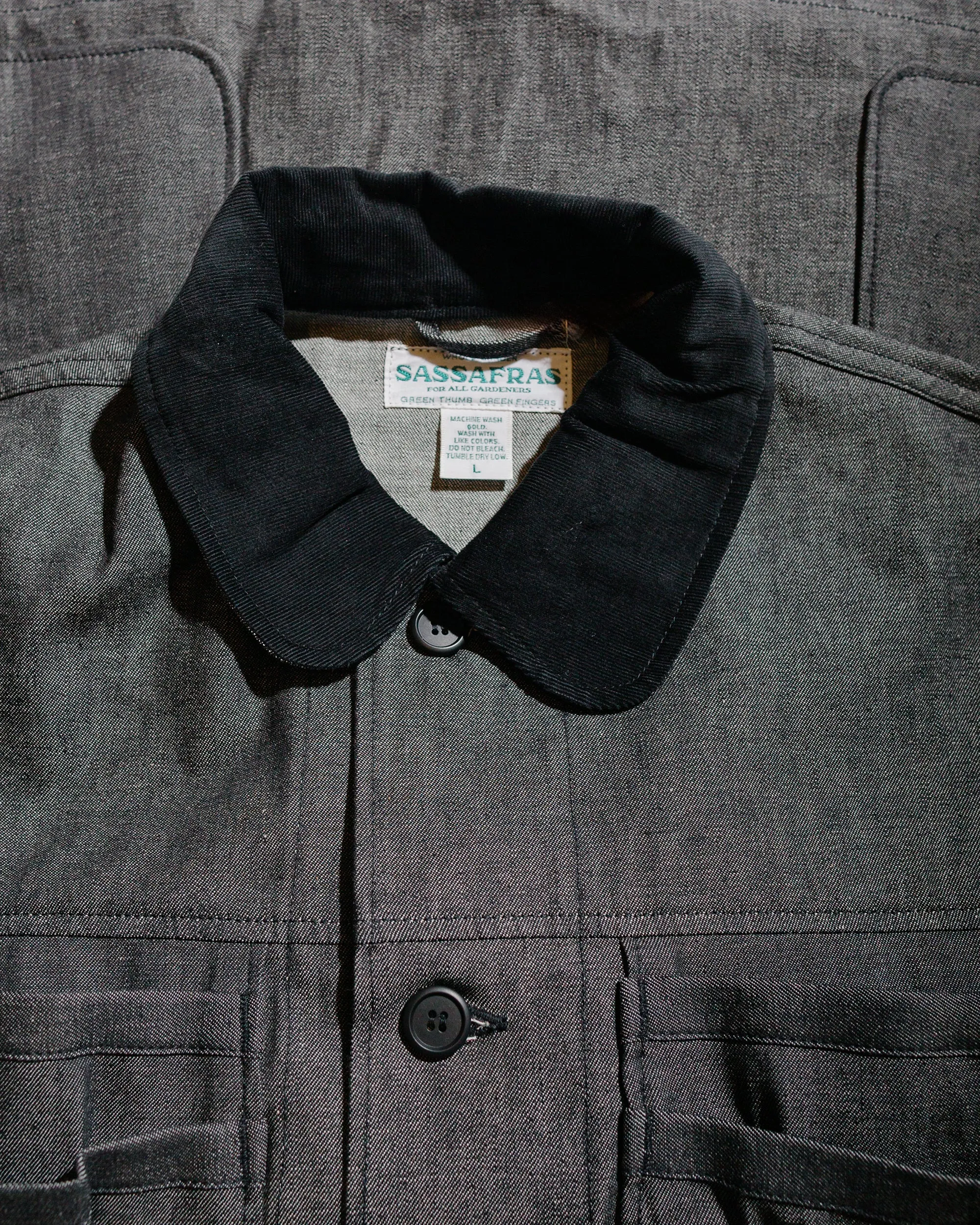 Sassafras Overgrown Warden Jacket 10oz Denim Black sold by Lost & Found product image thumbnail 5