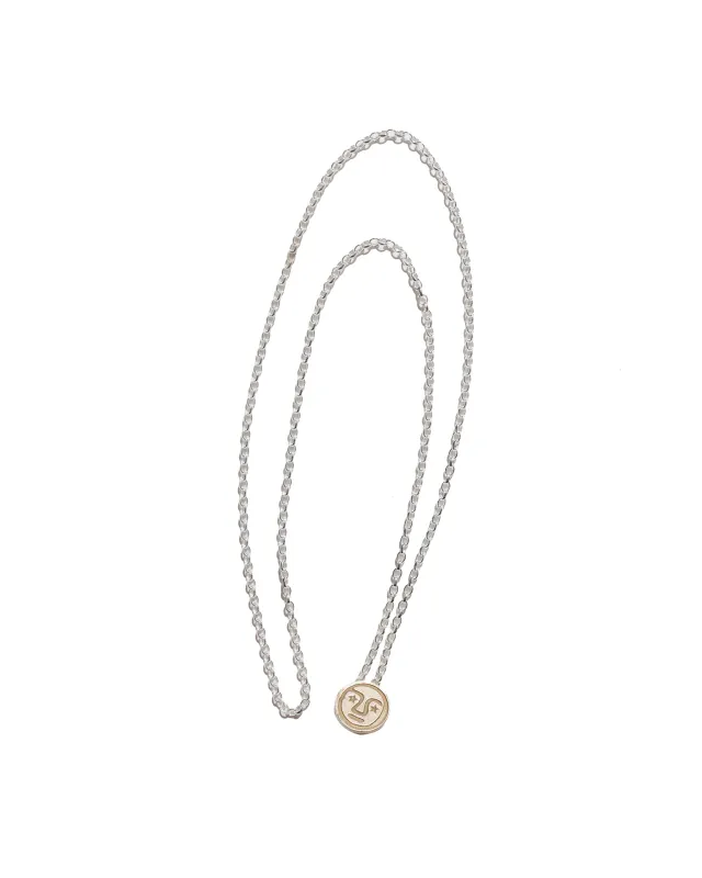 Tender Penna Button Necklace Brass and .925 Silver Polished made by Lost & Found