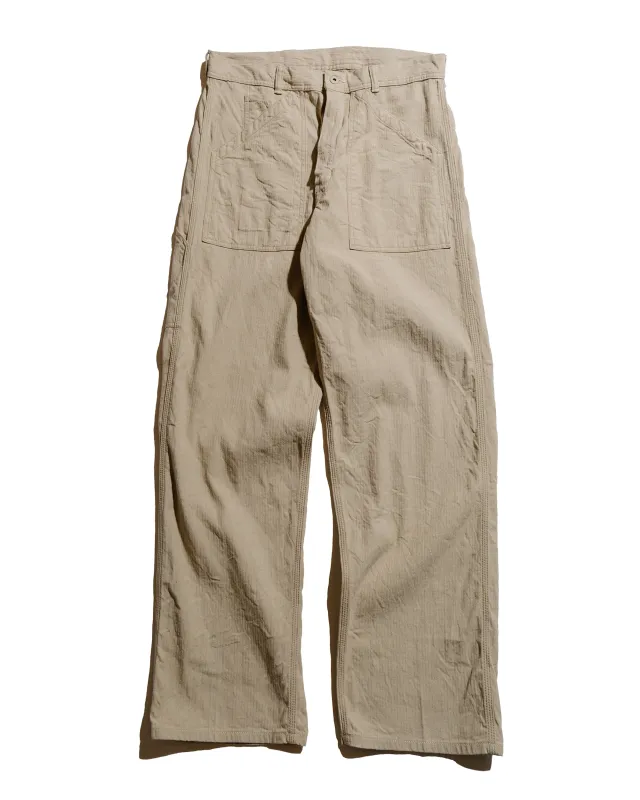 Cohérence Paul Linen/Cotton Chevron Trouser Ivory sold by Lost & Found