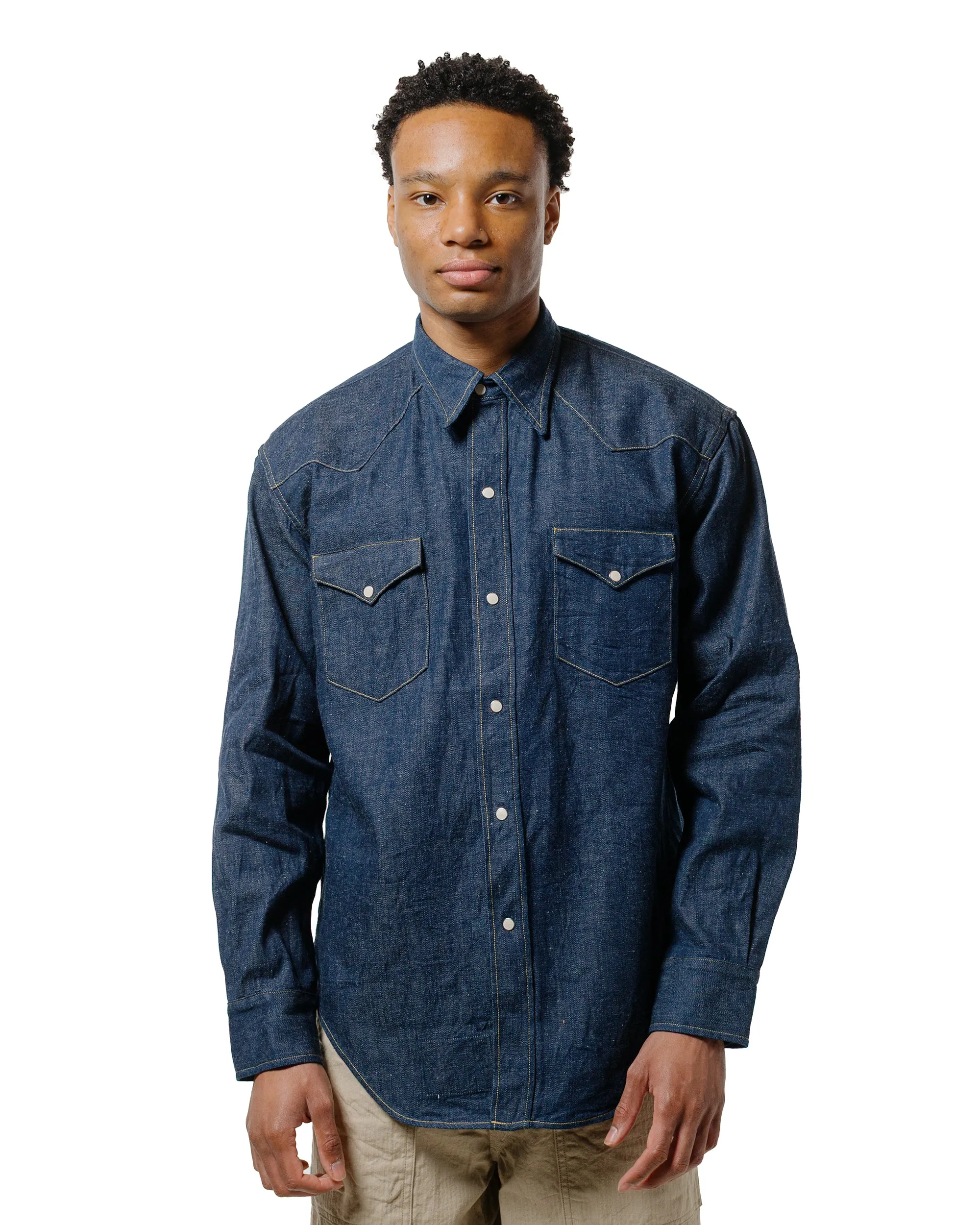 Cohérence Abiquiu 10oz Logger Selvedge Denim Shirt Indigo sold by Lost & Found product image thumbnail 2