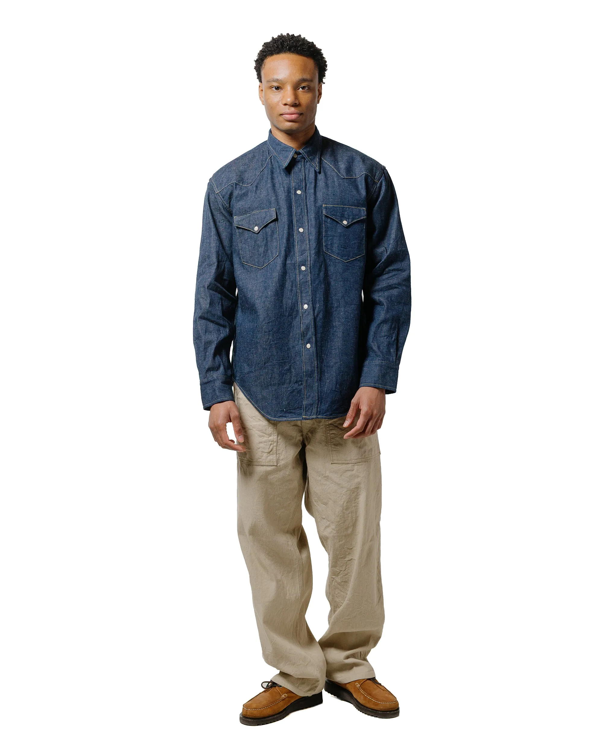 Cohérence Abiquiu 10oz Logger Selvedge Denim Shirt Indigo sold by Lost & Found product image thumbnail 4
