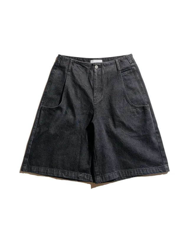 Amomento Men's Cut-out Pocket Denim Shorts Black made by Amomento