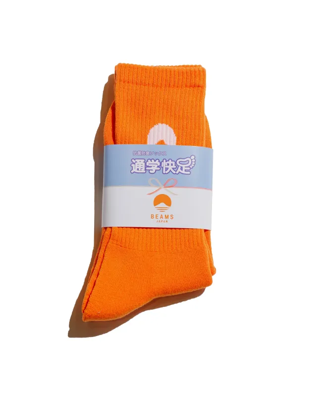 Beams Japan Logo Socks Orange made by Lost & Found