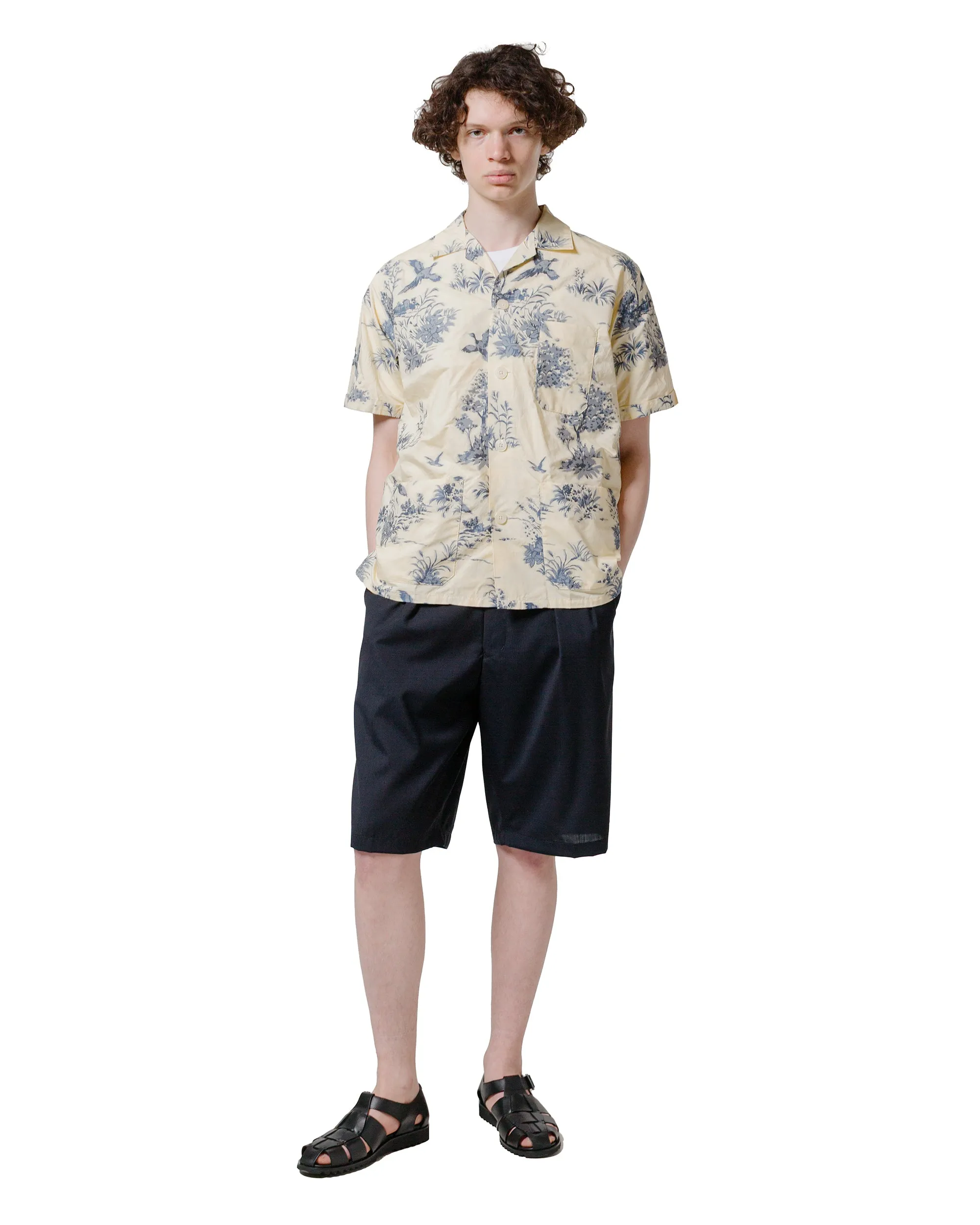 Beams Plus 2Pleats Shorts Wool Tropical Navy sold by Lost & Found product image thumbnail 4