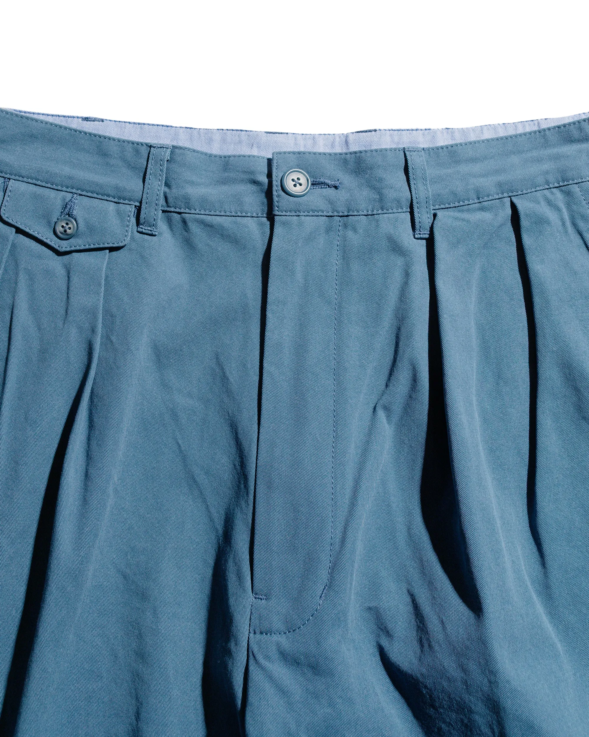 Beams Plus 2Pleats Shorts Twill Bio Washed Sax sold by Lost & Found product image thumbnail 5