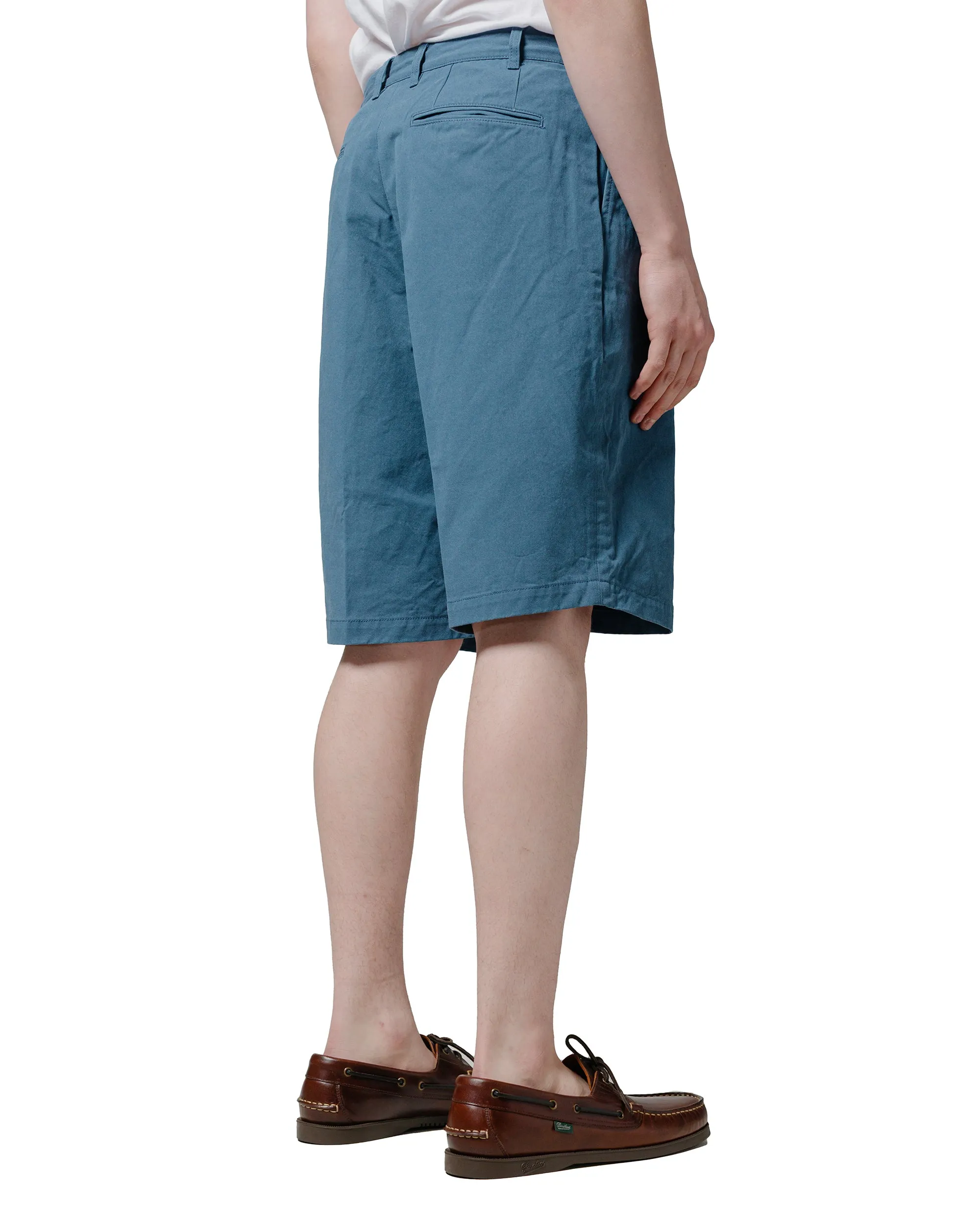 Beams Plus 2Pleats Shorts Twill Bio Washed Sax sold by Lost & Found product image thumbnail 3