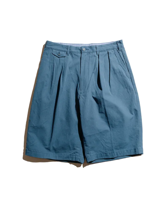 Beams Plus 2Pleats Shorts Twill Bio Washed Sax sold by Lost & Found