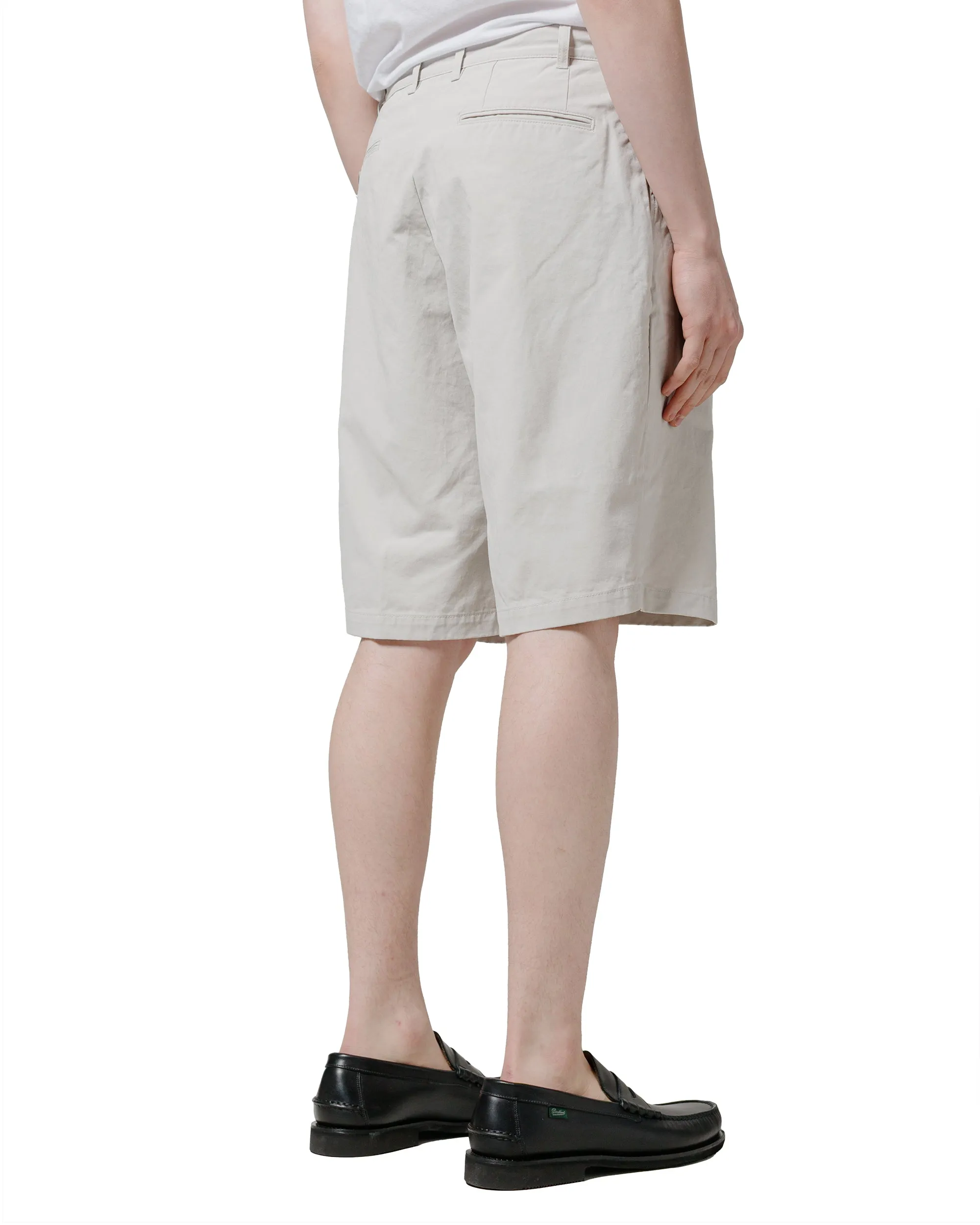 Beams Plus 2Pleats Shorts Twill Bio Washed Cement sold by Lost & Found product image thumbnail 3