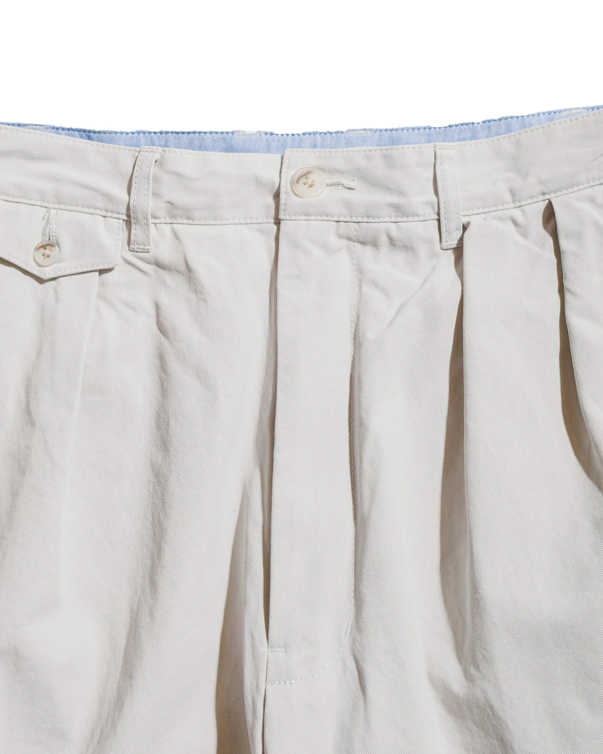 Beams Plus 2Pleats Shorts Twill Bio Washed Cement sold by Lost & Found product image thumbnail 5