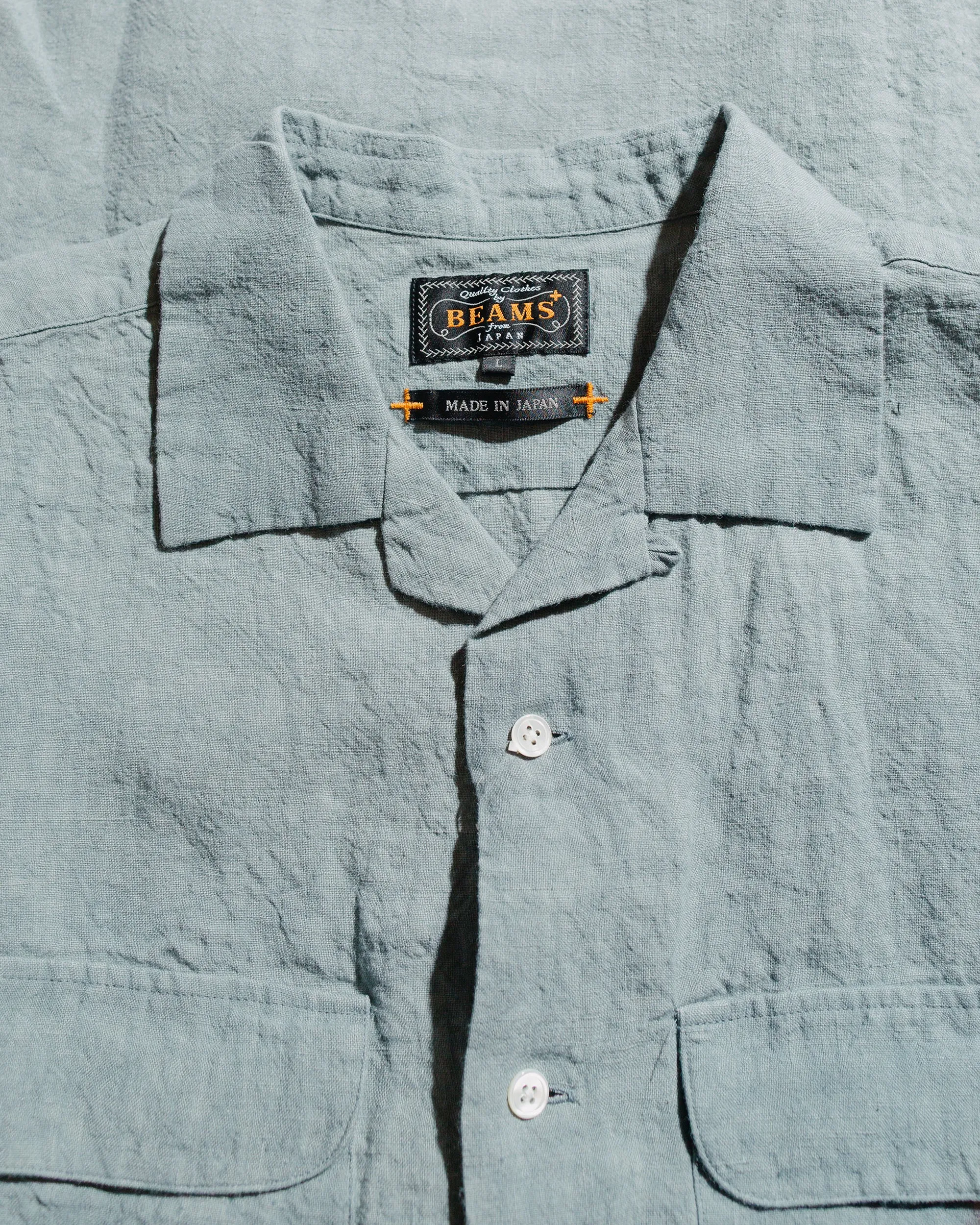 Beams Plus Open Collar 1/40 Linen Sax sold by Lost & Found product image thumbnail 5