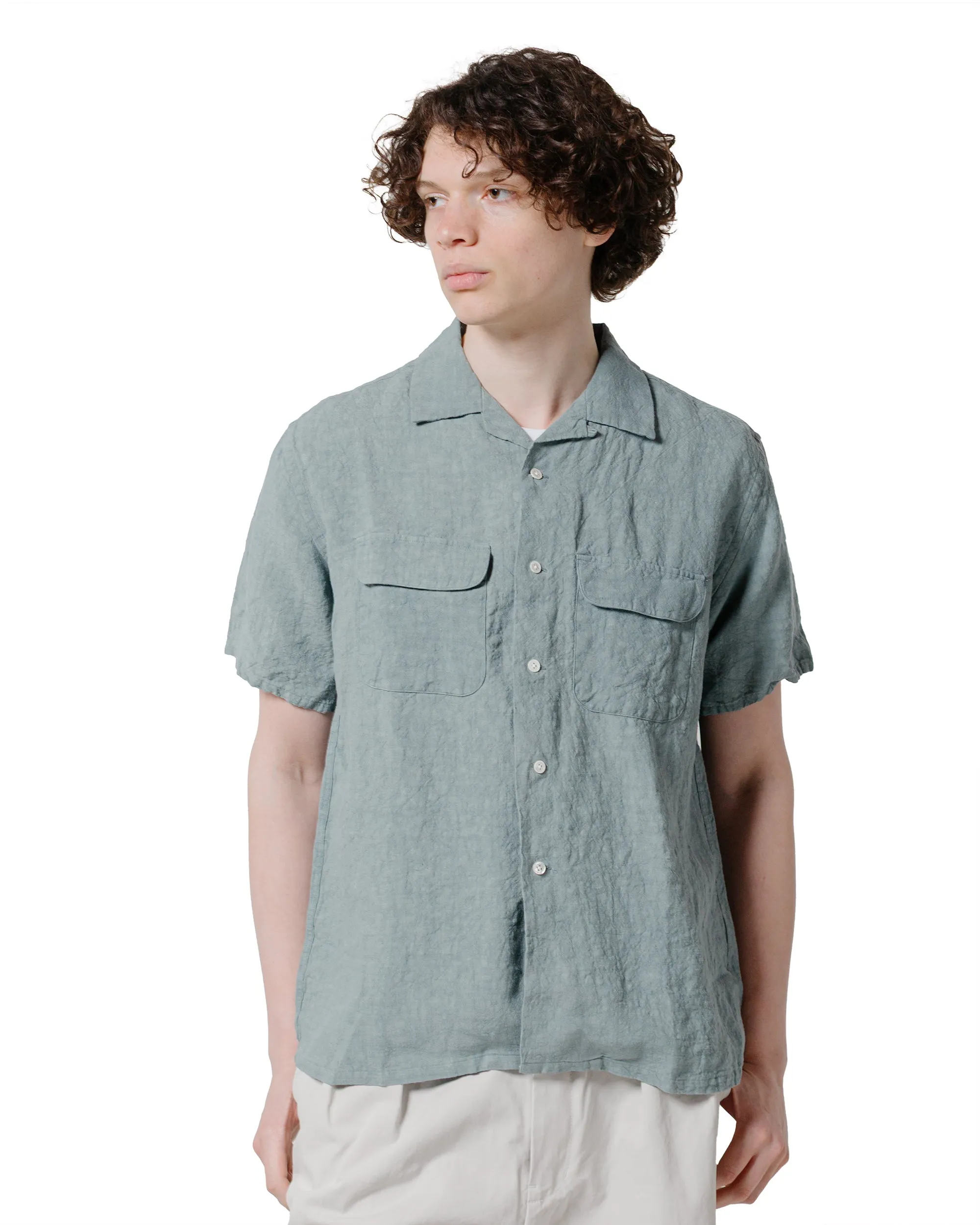 Beams Plus Open Collar 1/40 Linen Sax sold by Lost & Found product image thumbnail 2
