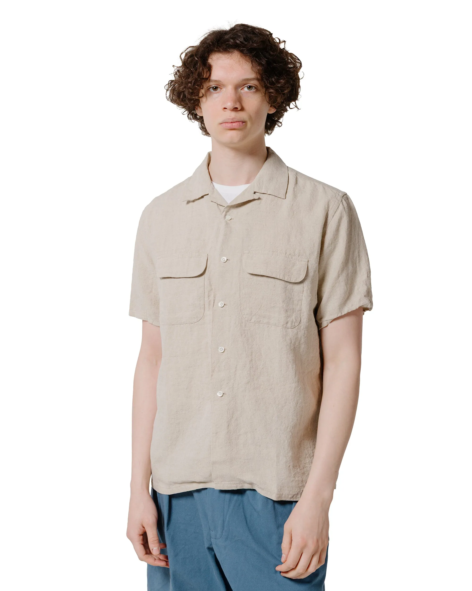 Beams Plus Open Collar 1/40 Linen Beige sold by Lost & Found product image thumbnail 2