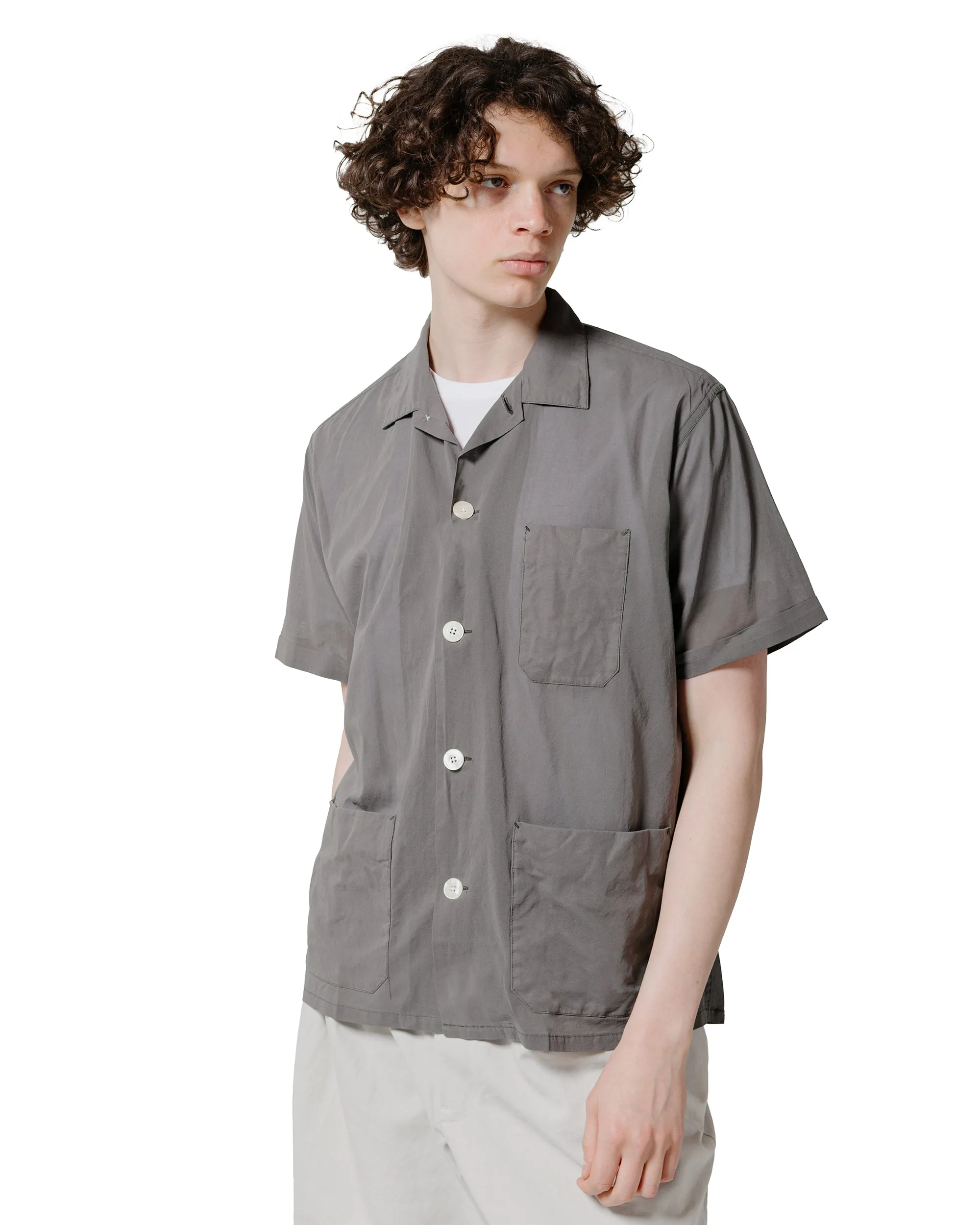 Beams Plus Beach Shirt 100/2 Organdy Garment Dyed Charcoal sold by Lost & Found product image thumbnail 2