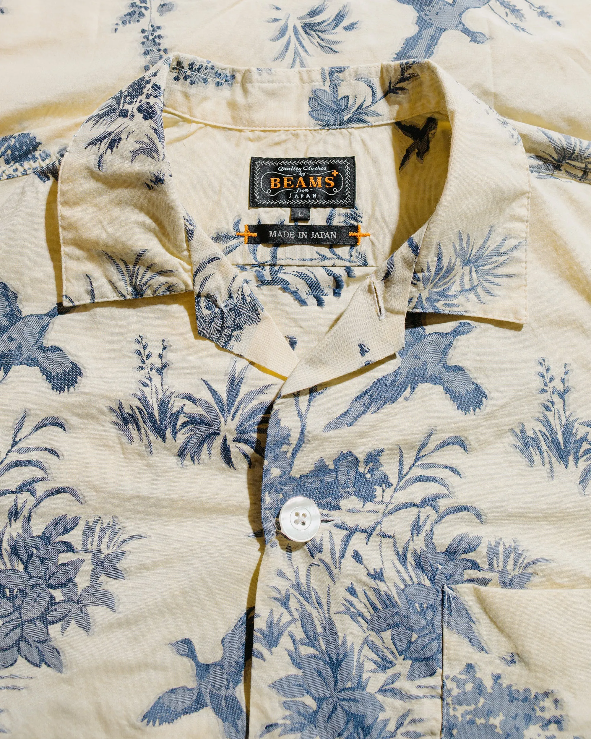 Beams Plus Beach Shirt Cut Jacquard Cream sold by Lost & Found product image thumbnail 5