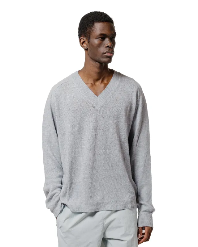 Our Legacy Rue V-Neck Powder Blue Cyclone Linen | Parallel