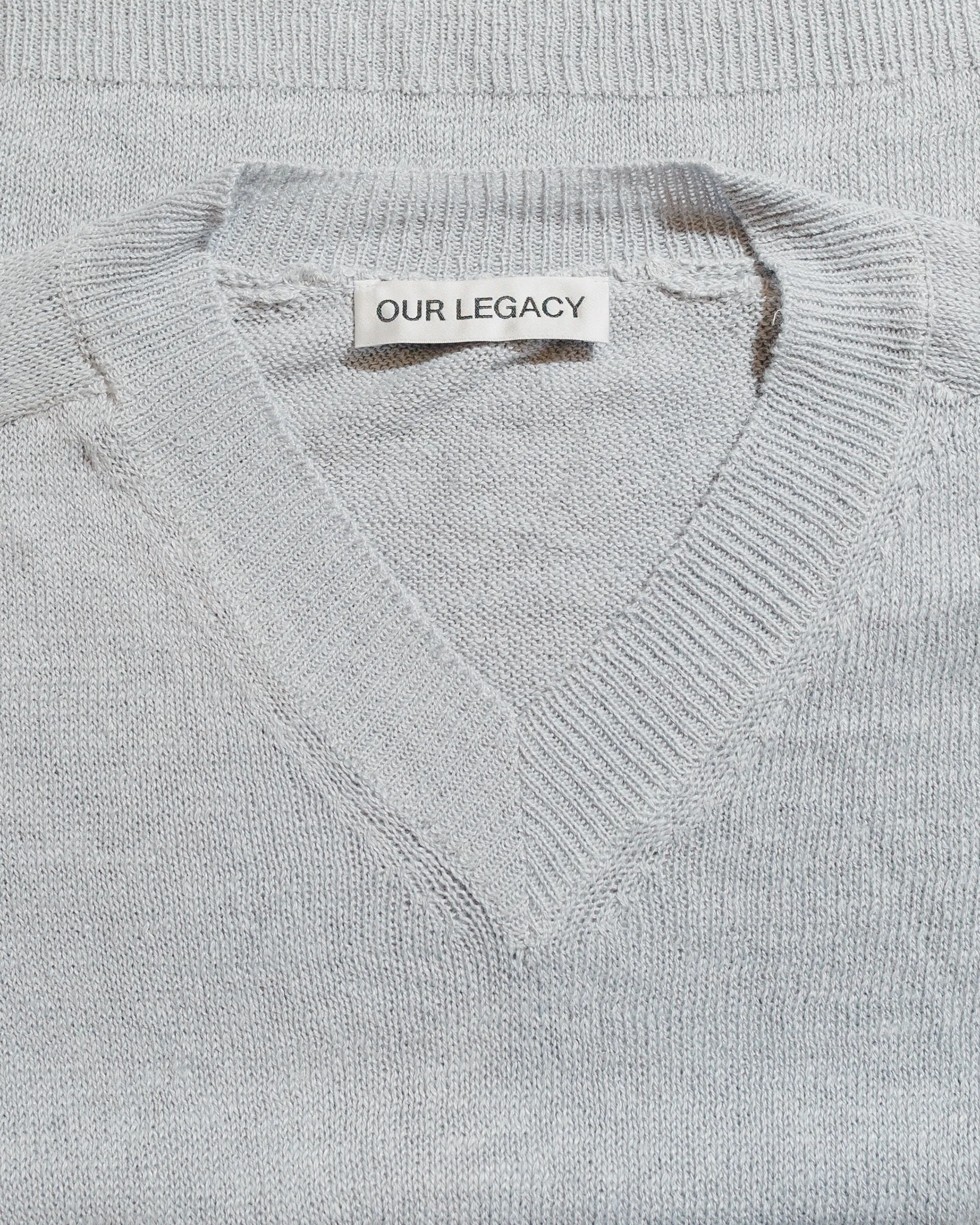 Our Legacy Rue V-Neck Powder Blue Cyclone Linen | Parallel