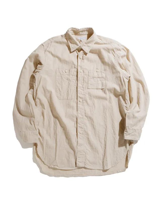 Engineered Garments Work Shirt Natural CL Sheeting sold by Lost & Found