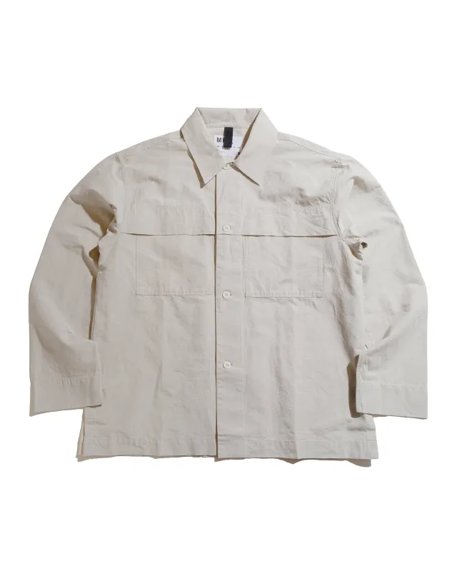 MHL Storm Flap Shirt Dry Cotton Linen Pale Stone sold by Lost & Found