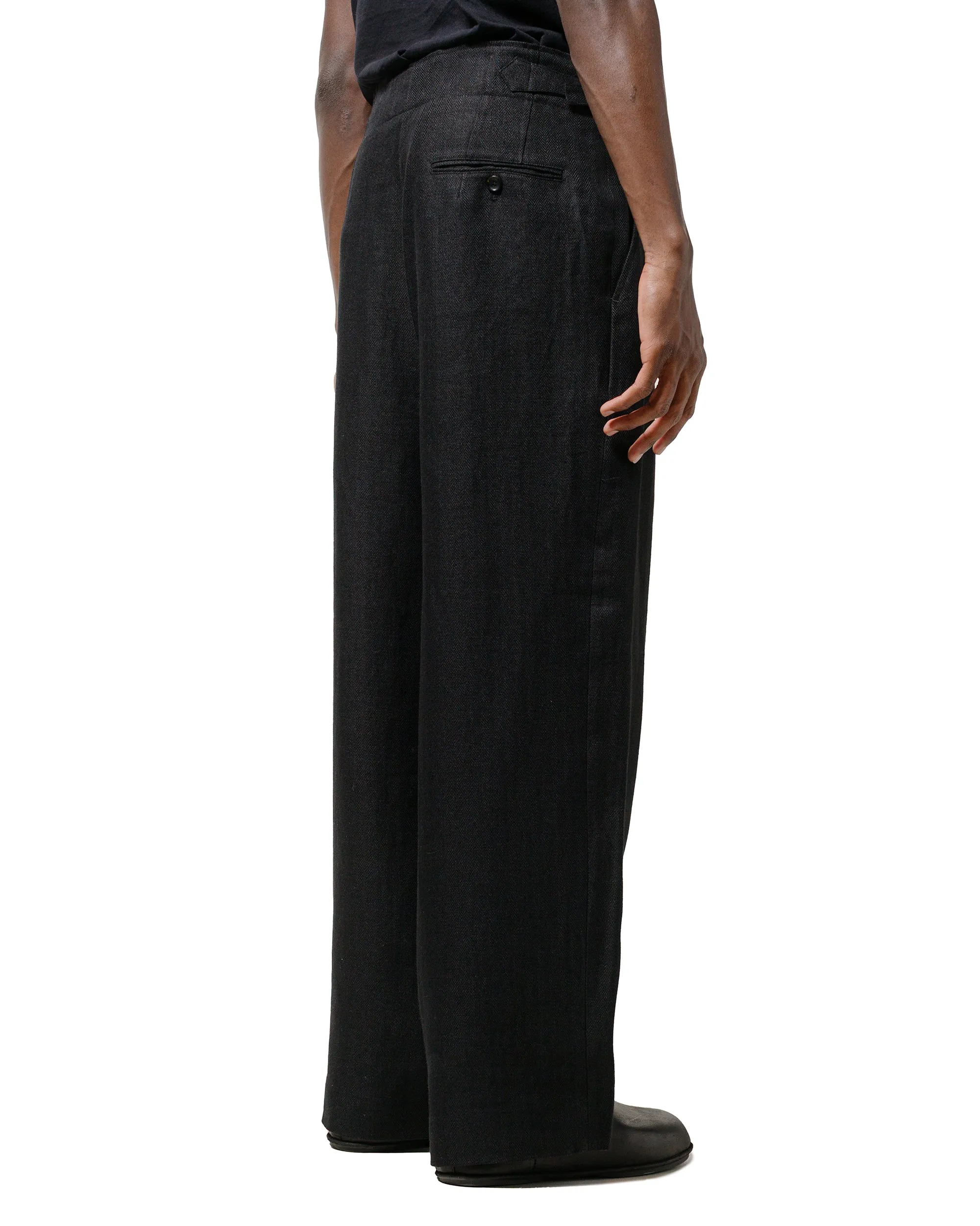 marka Danish Army Trousers Linen Herringbone Black sold by Lost & Found product image thumbnail 3