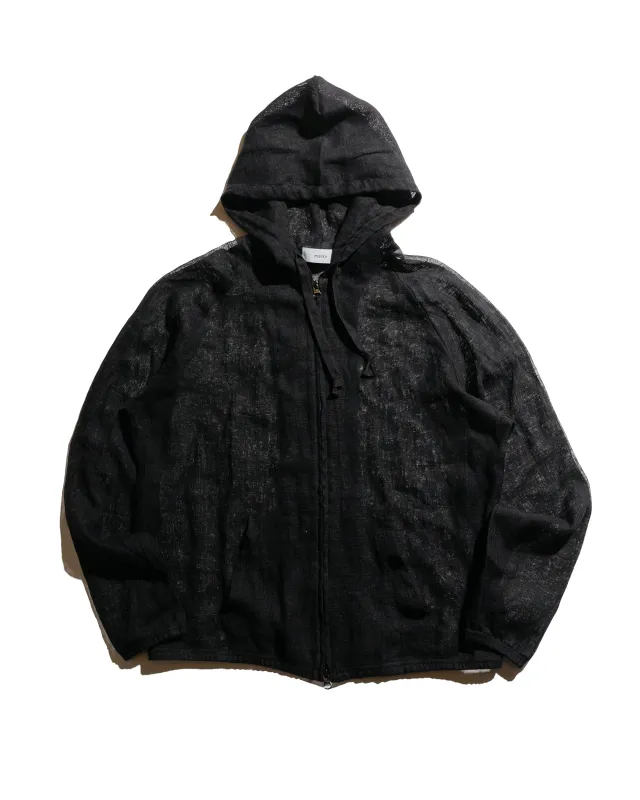 marka Mesh Track Parka Linen Mesh Black sold by Lost & Found