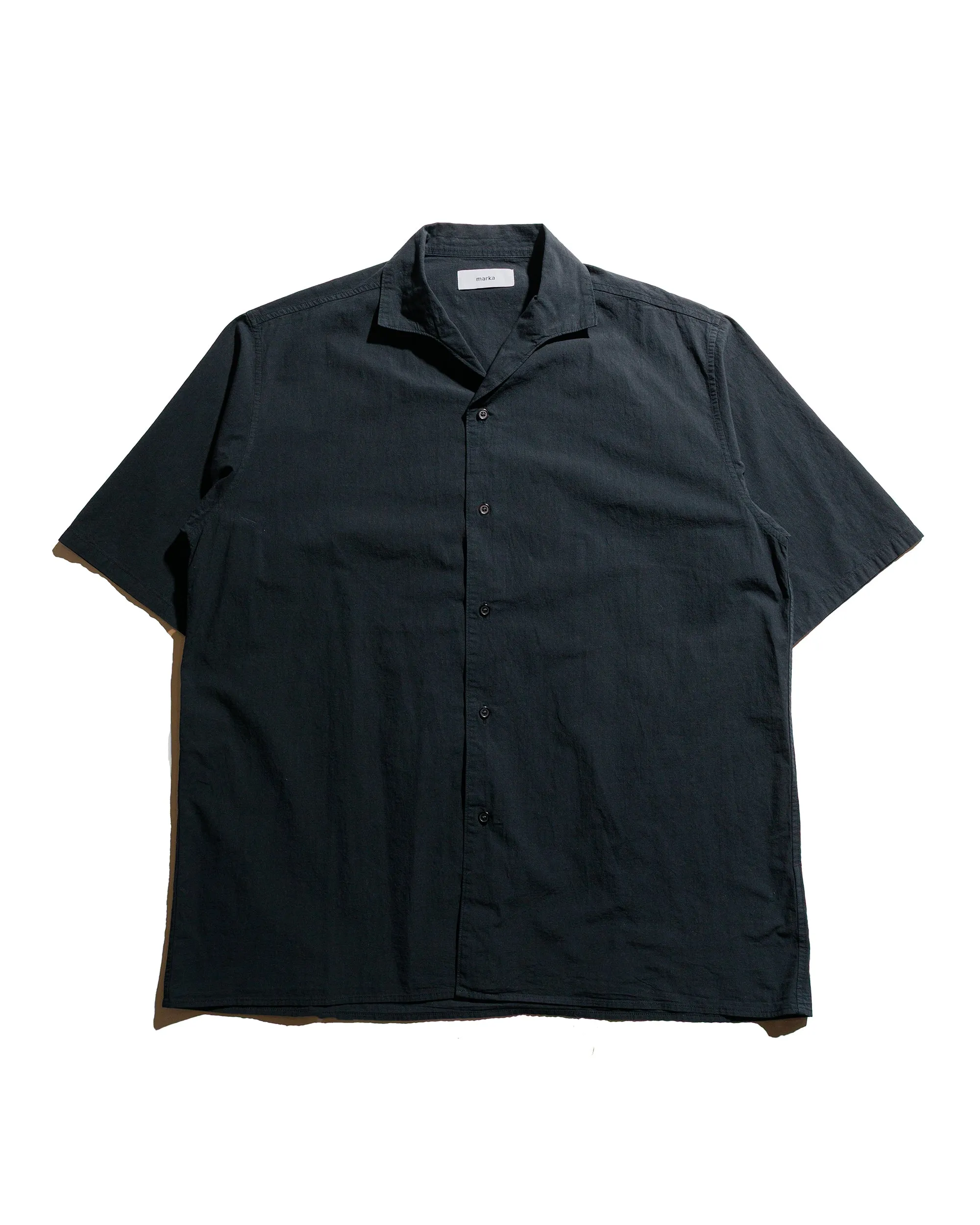 marka One Piece Collared Shirt 50/1 Organic Cotton High Twist Poplin Black sold by Lost & Found
