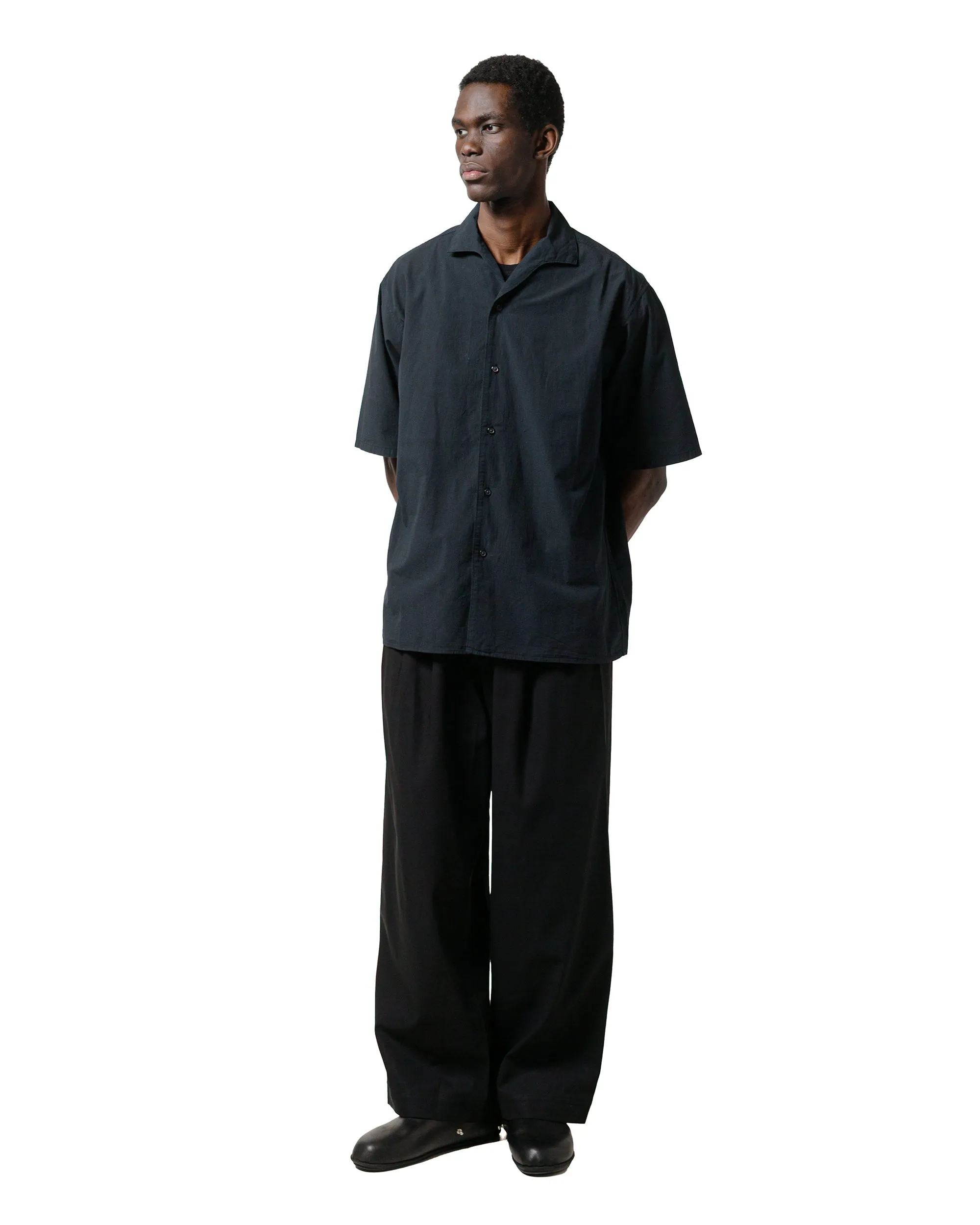 marka One Piece Collared Shirt 50/1 Organic Cotton High Twist Poplin Black sold by Lost & Found product image thumbnail 4