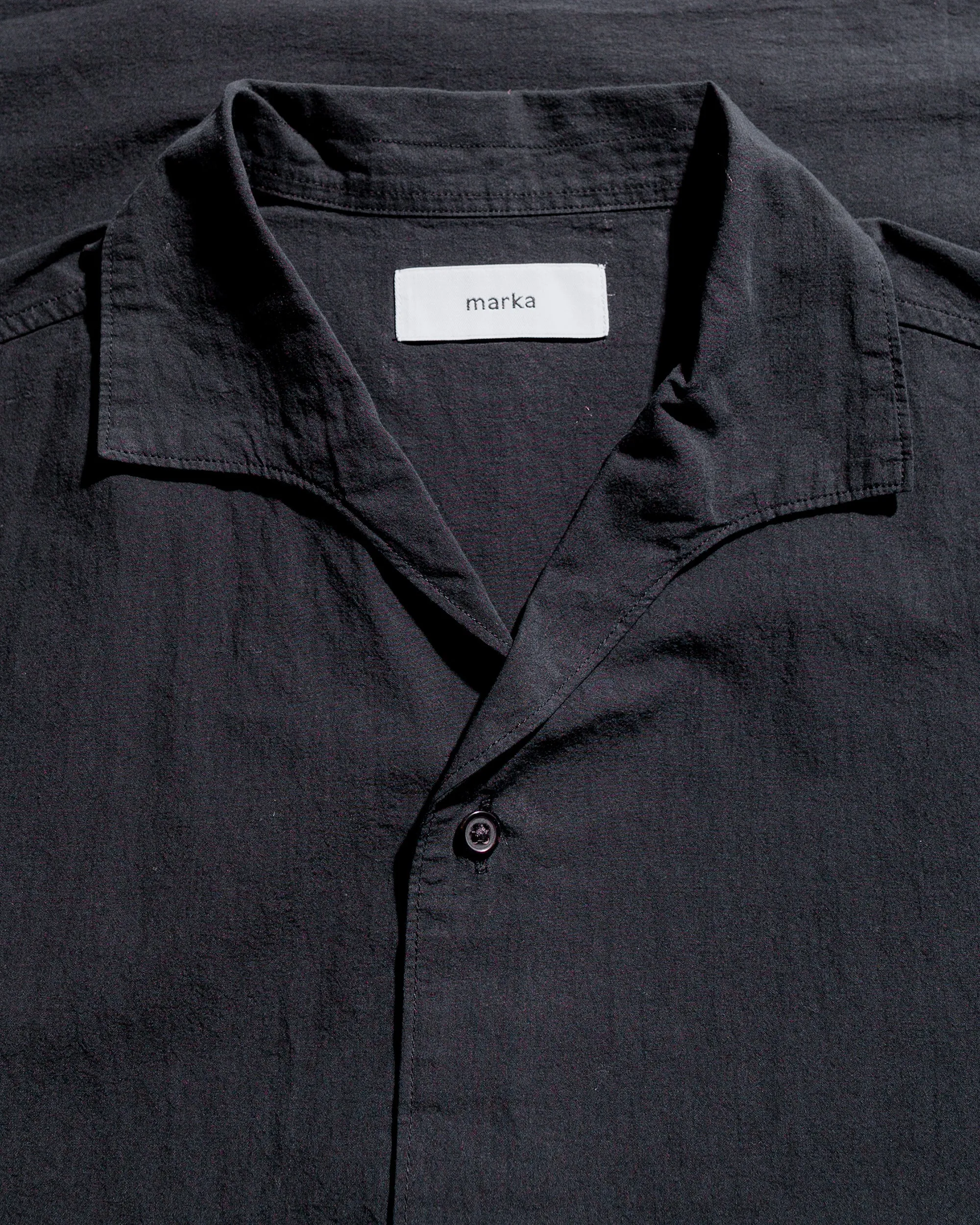 marka One Piece Collared Shirt 50/1 Organic Cotton High Twist Poplin Black sold by Lost & Found product image thumbnail 5