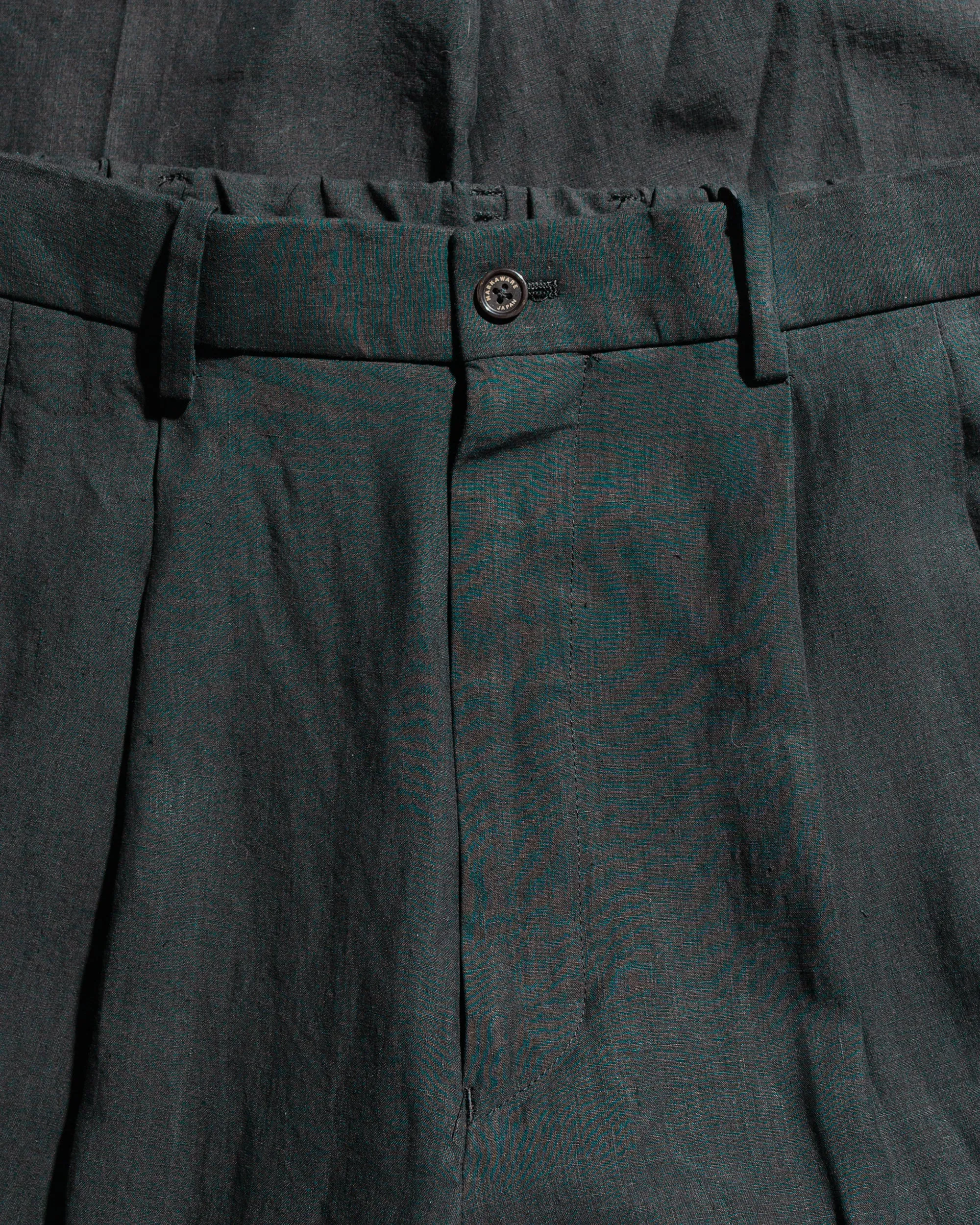 MARKAWARE Classic Fit Double Pleated Trousers 80/1 Hemp Typewriter-Cloth Black sold by Lost & Found product image thumbnail 5