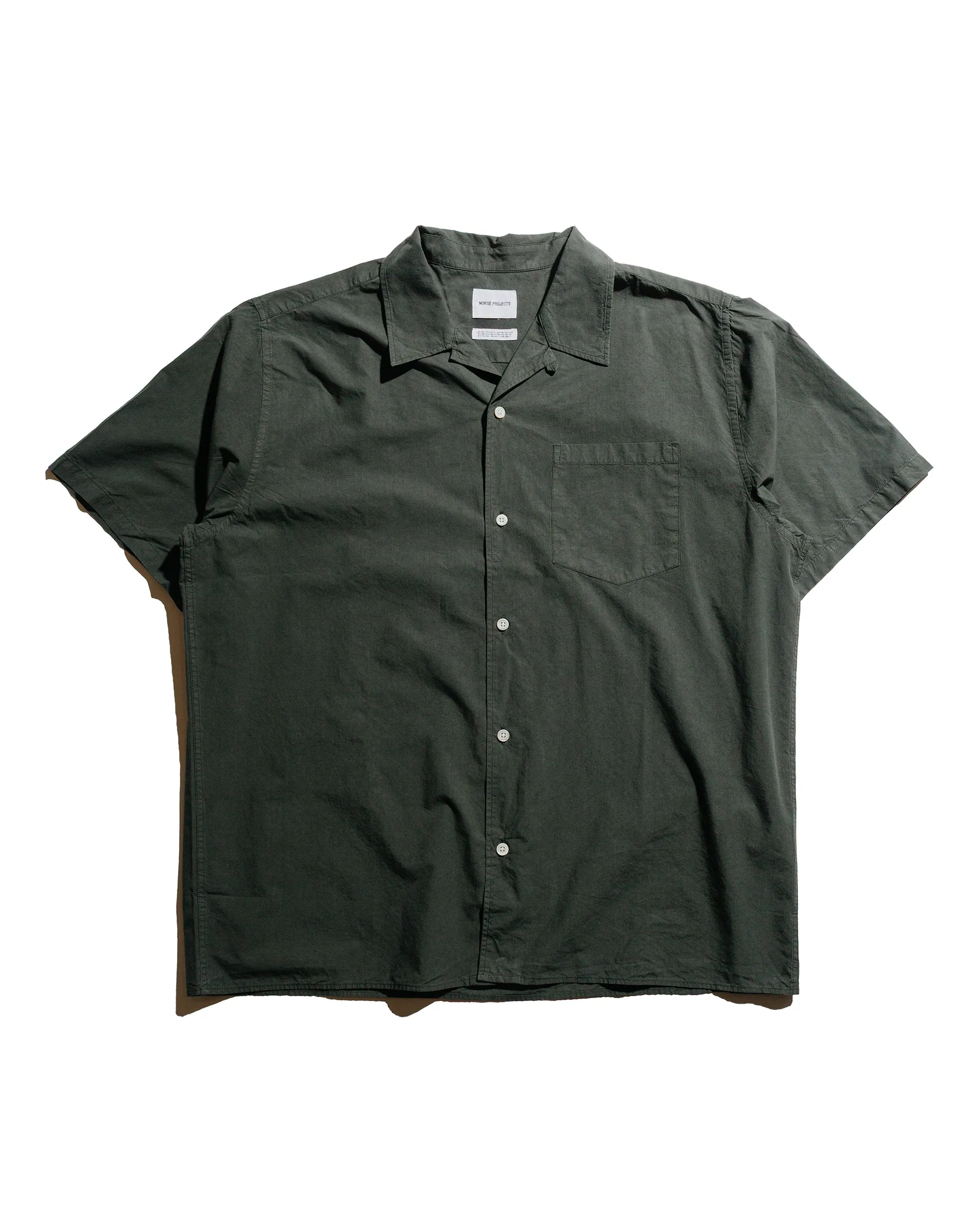 Norse Projects Carsten Cotton Tencel Shirt Black Olive sold by Lost & Found