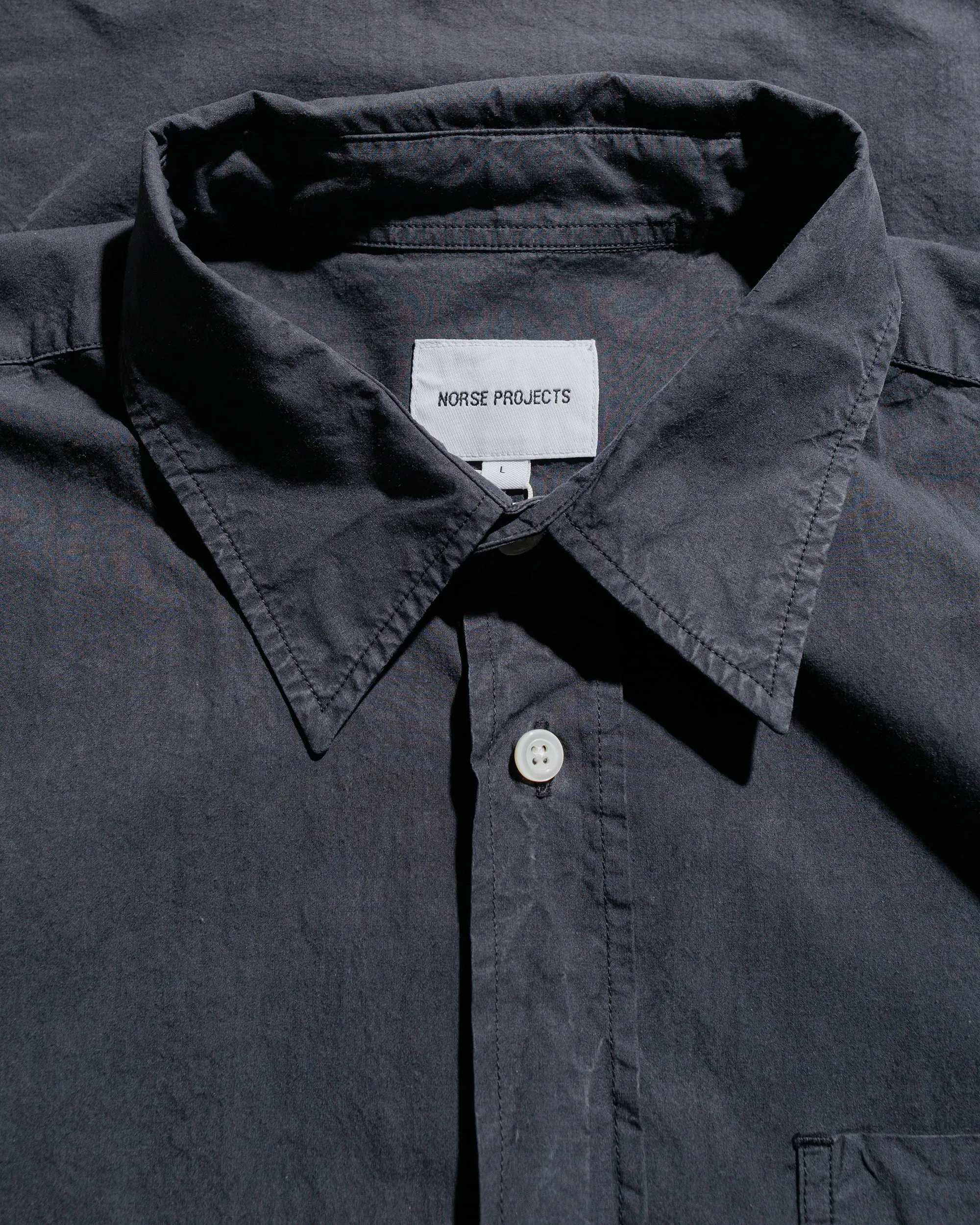 Norse Projects Mo Cotton Tencel Shirt Dark Navy sold by Lost & Found product image thumbnail 5