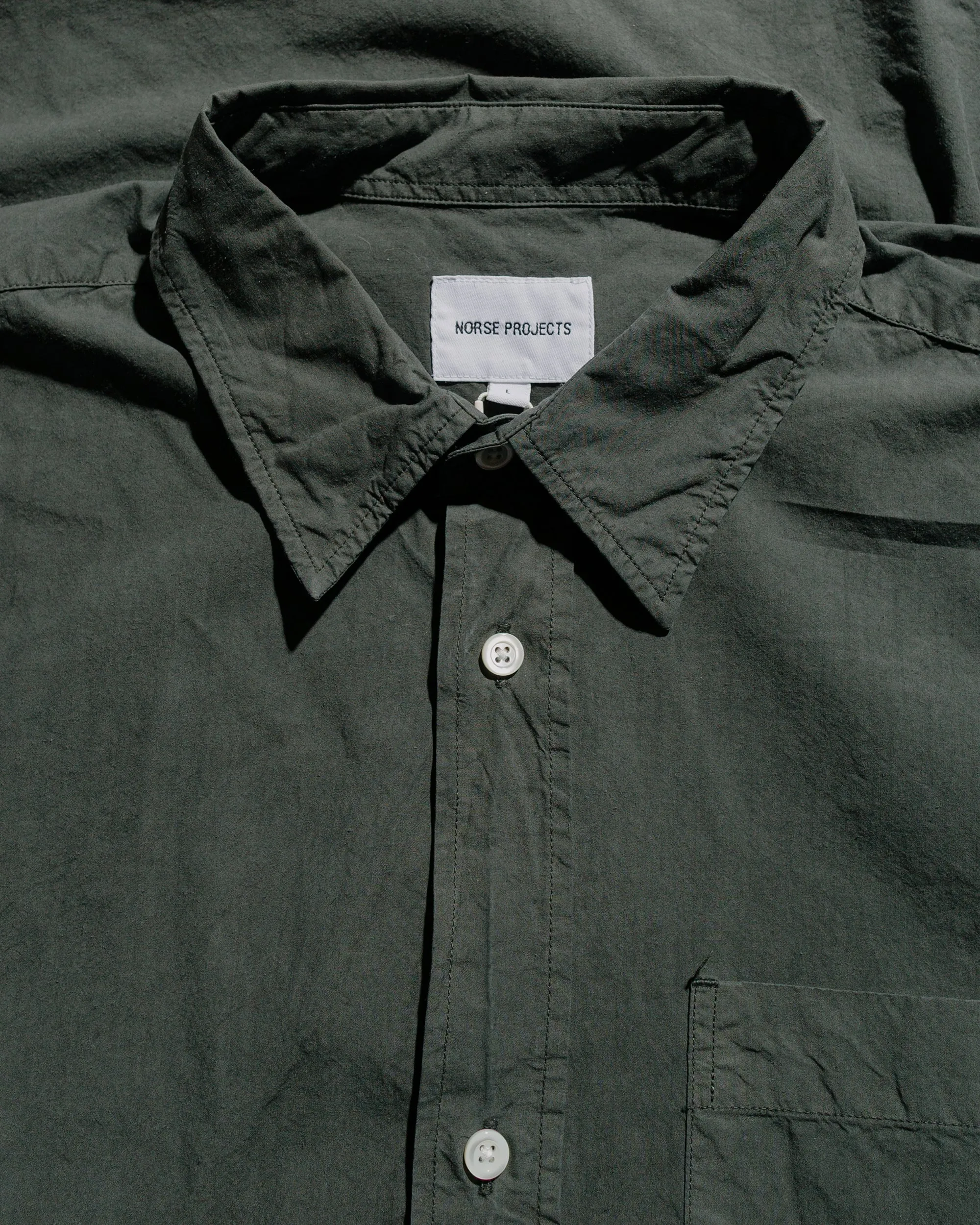 Norse Projects Mo Cotton Tencel Shirt Black Olive sold by Lost & Found product image thumbnail 5