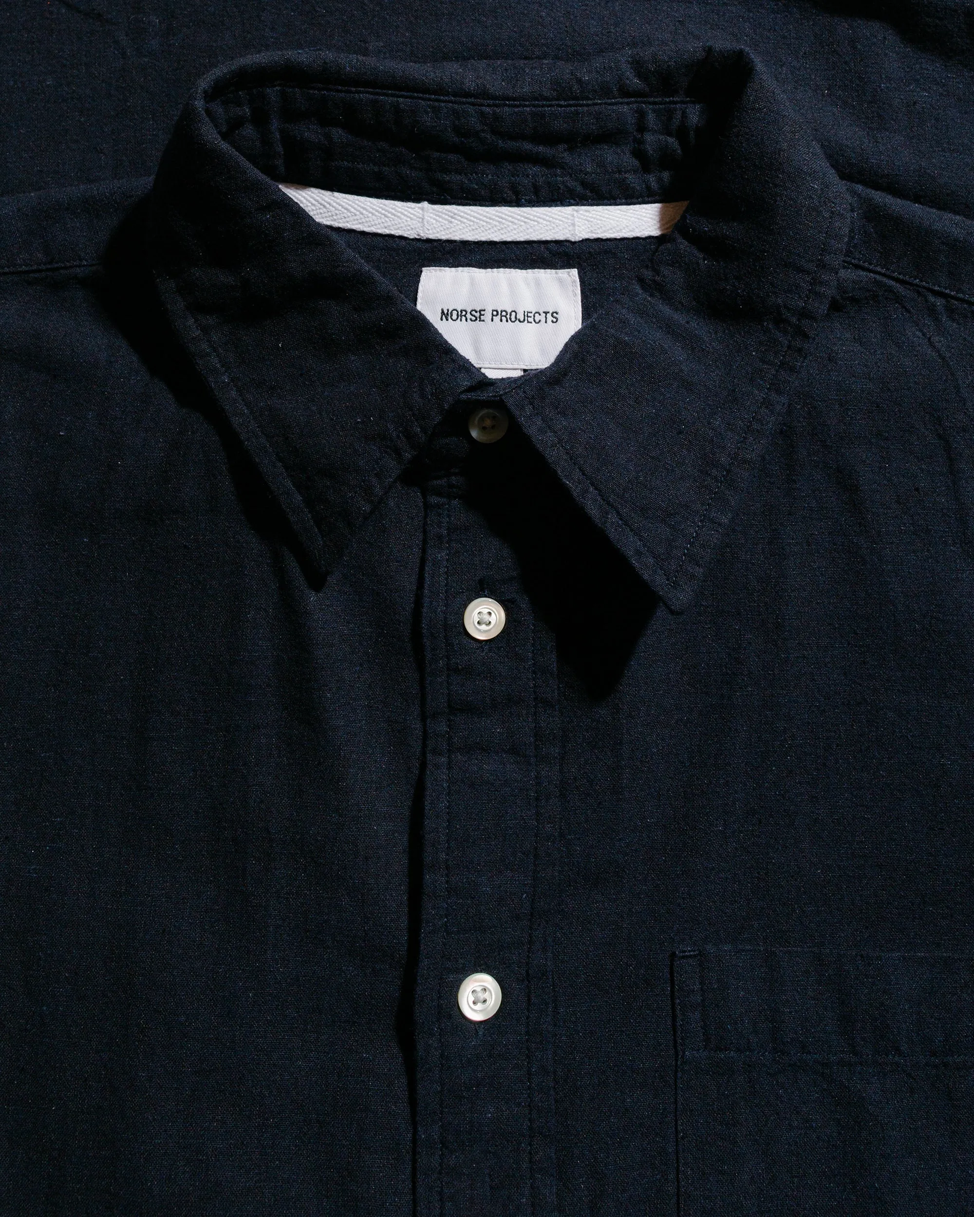 Norse Projects Algot Relaxed Cotton Linen Shirt Dark Navy sold by Lost & Found product image thumbnail 5