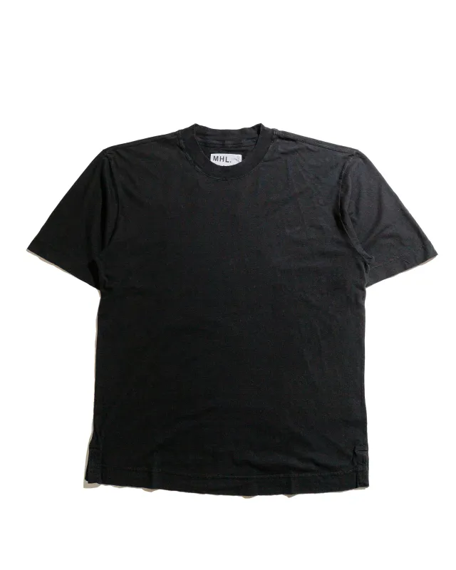 MHL Simple T-Shirt Organic Cotton Linen Jersey Black sold by Lost & Found
