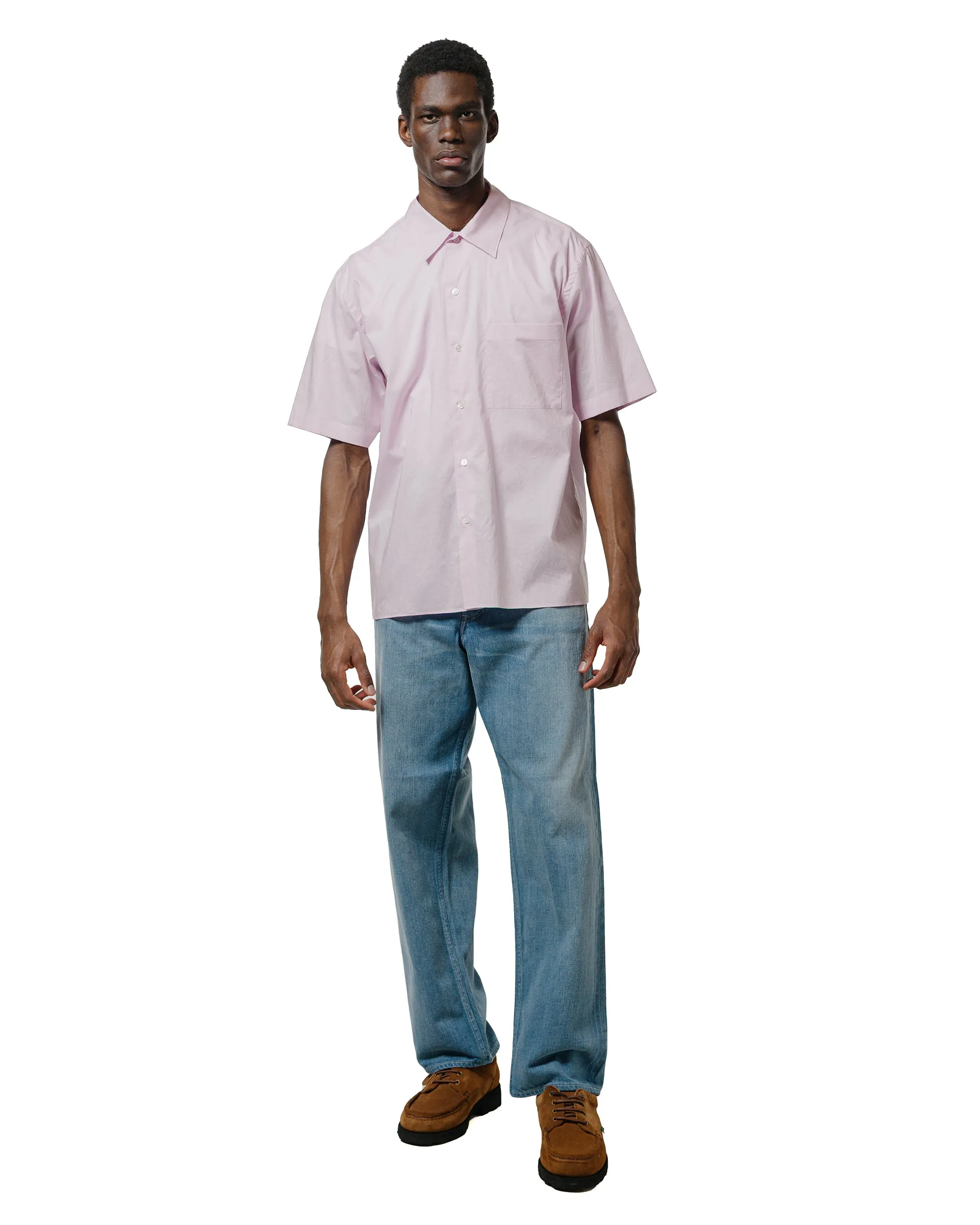 Auralee Washed Finx Typewriter Open Collar Half Sleeved Shirt Light Pink sold by Lost & Found product image thumbnail 4