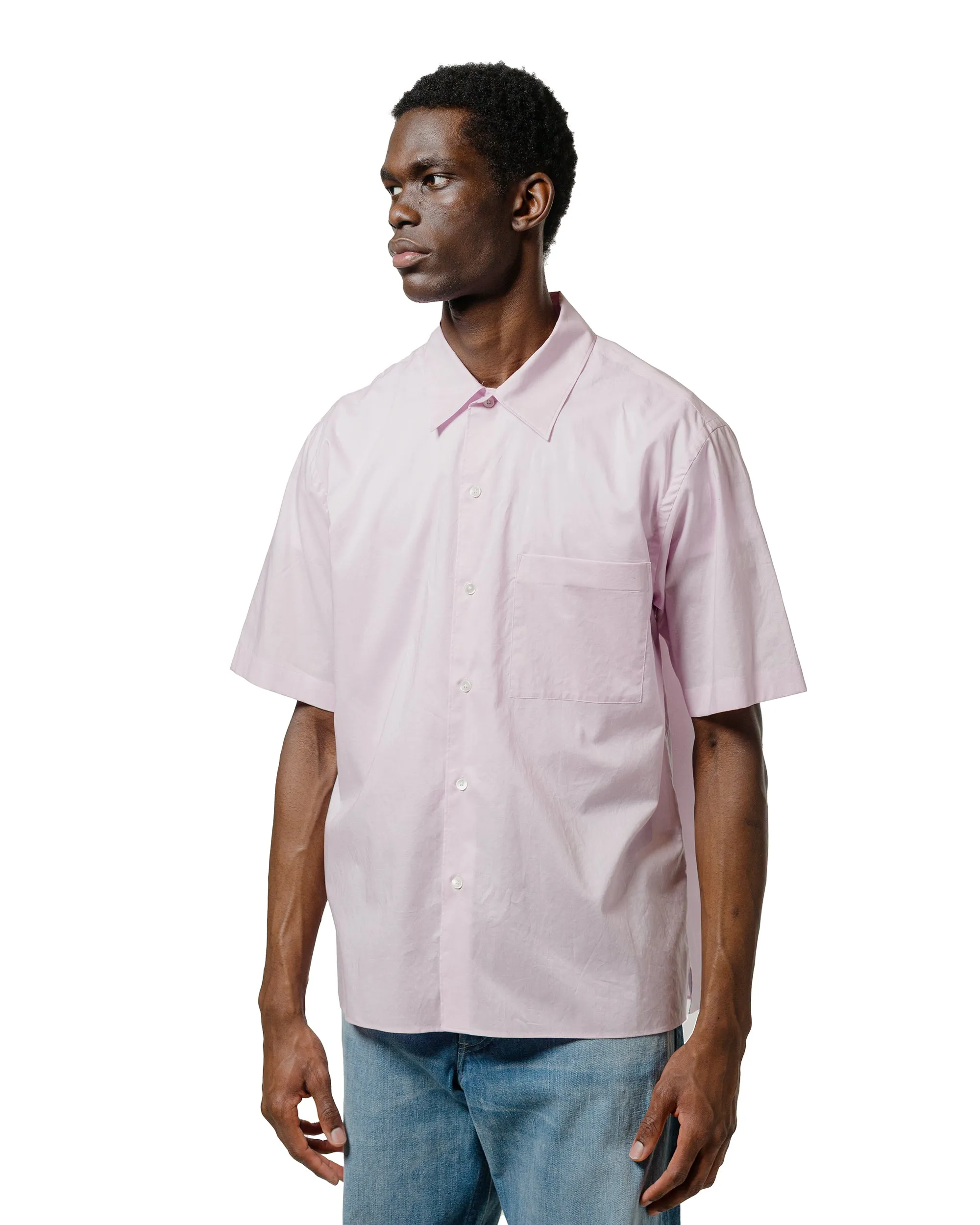 Auralee Washed Finx Typewriter Open Collar Half Sleeved Shirt Light Pink sold by Lost & Found product image thumbnail 2