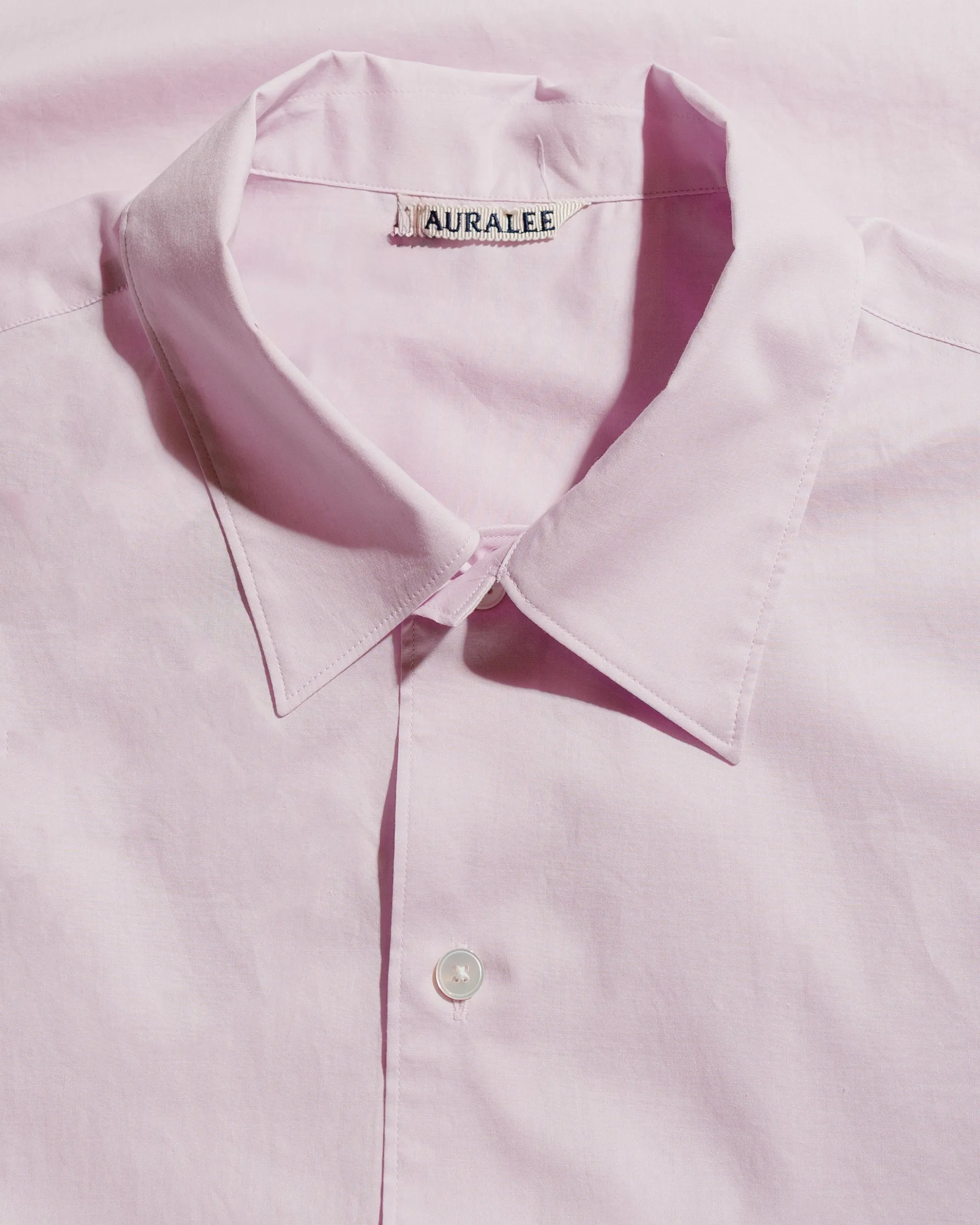 Auralee Washed Finx Typewriter Open Collar Half Sleeved Shirt Light Pink sold by Lost & Found product image thumbnail 5