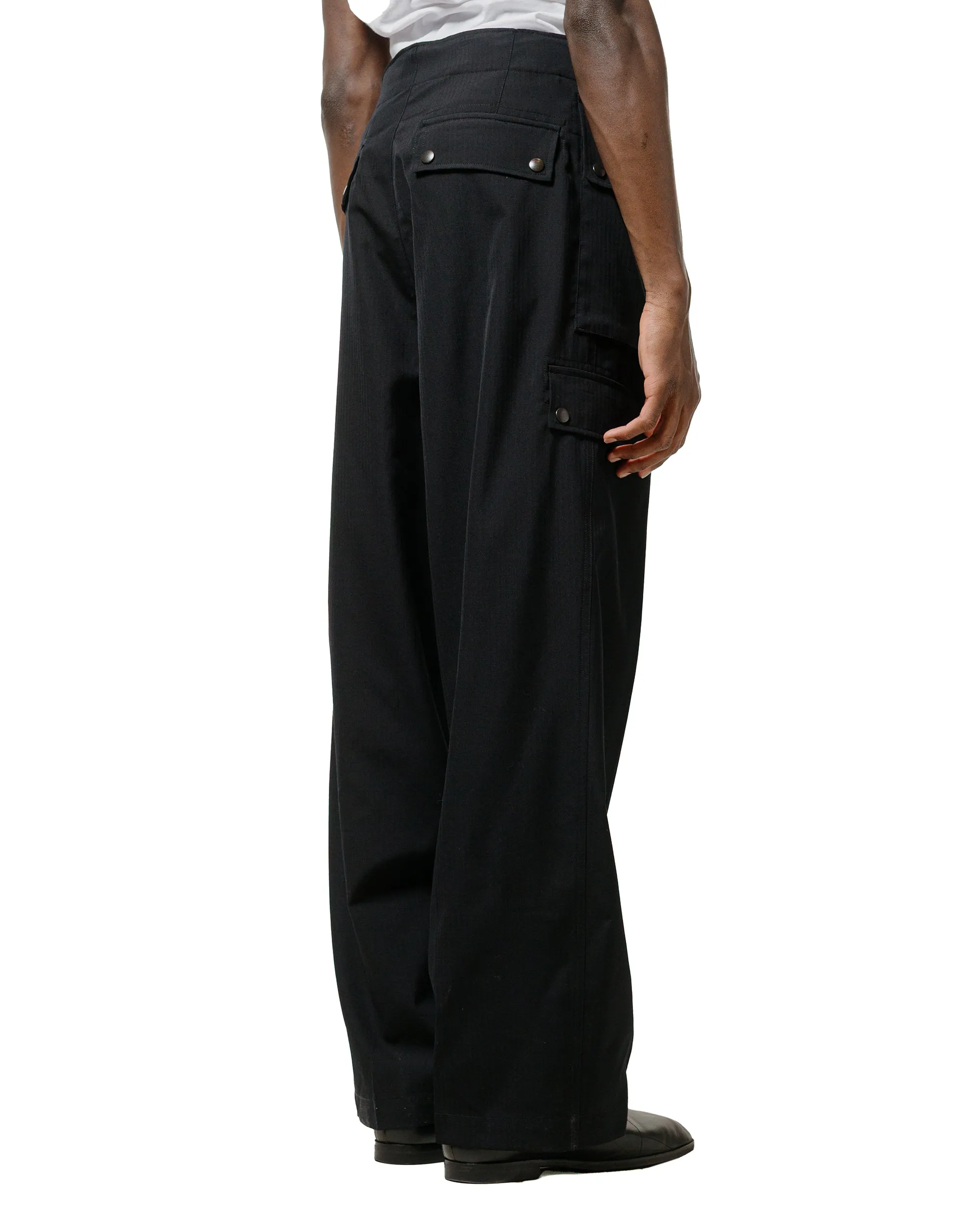 Auralee Wool Herringbone Cargo Pants Black sold by Lost & Found product image thumbnail 3