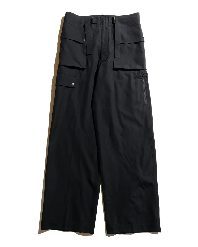 Auralee Wool Herringbone Cargo Pants Black sold by Lost & Found