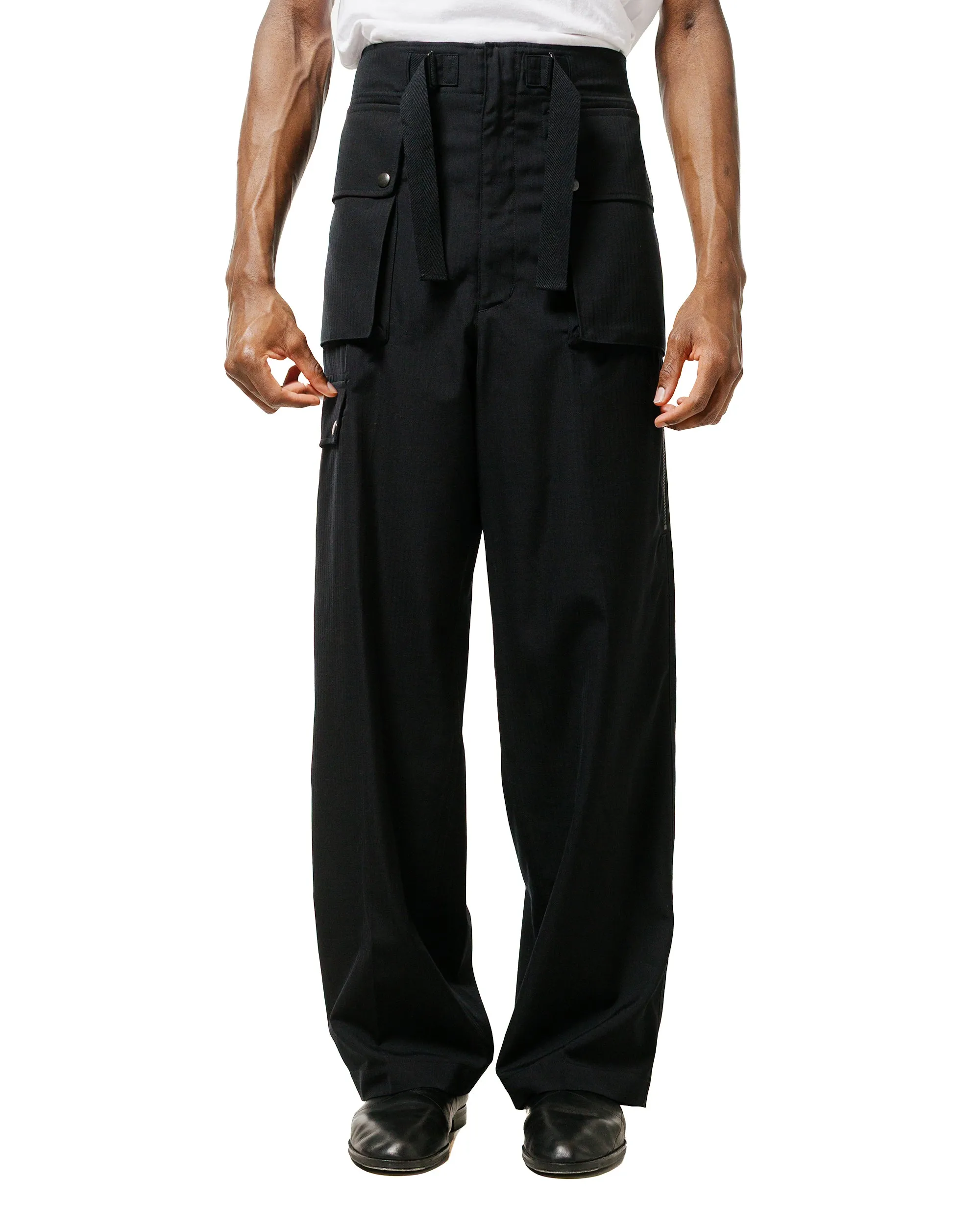 Auralee Wool Herringbone Cargo Pants Black sold by Lost & Found product image thumbnail 2