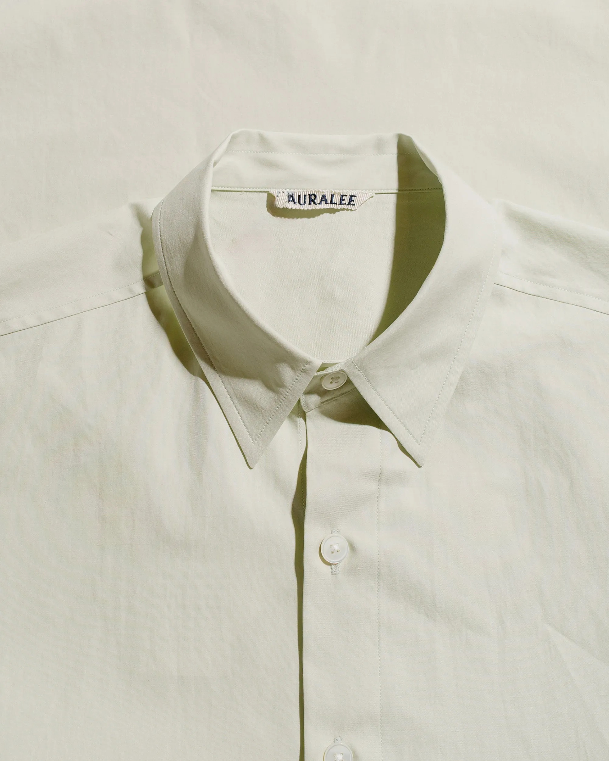 Auralee Washed Finx Twill Big Half Sleeved Shirt Light Green sold by Lost & Found product image thumbnail 5
