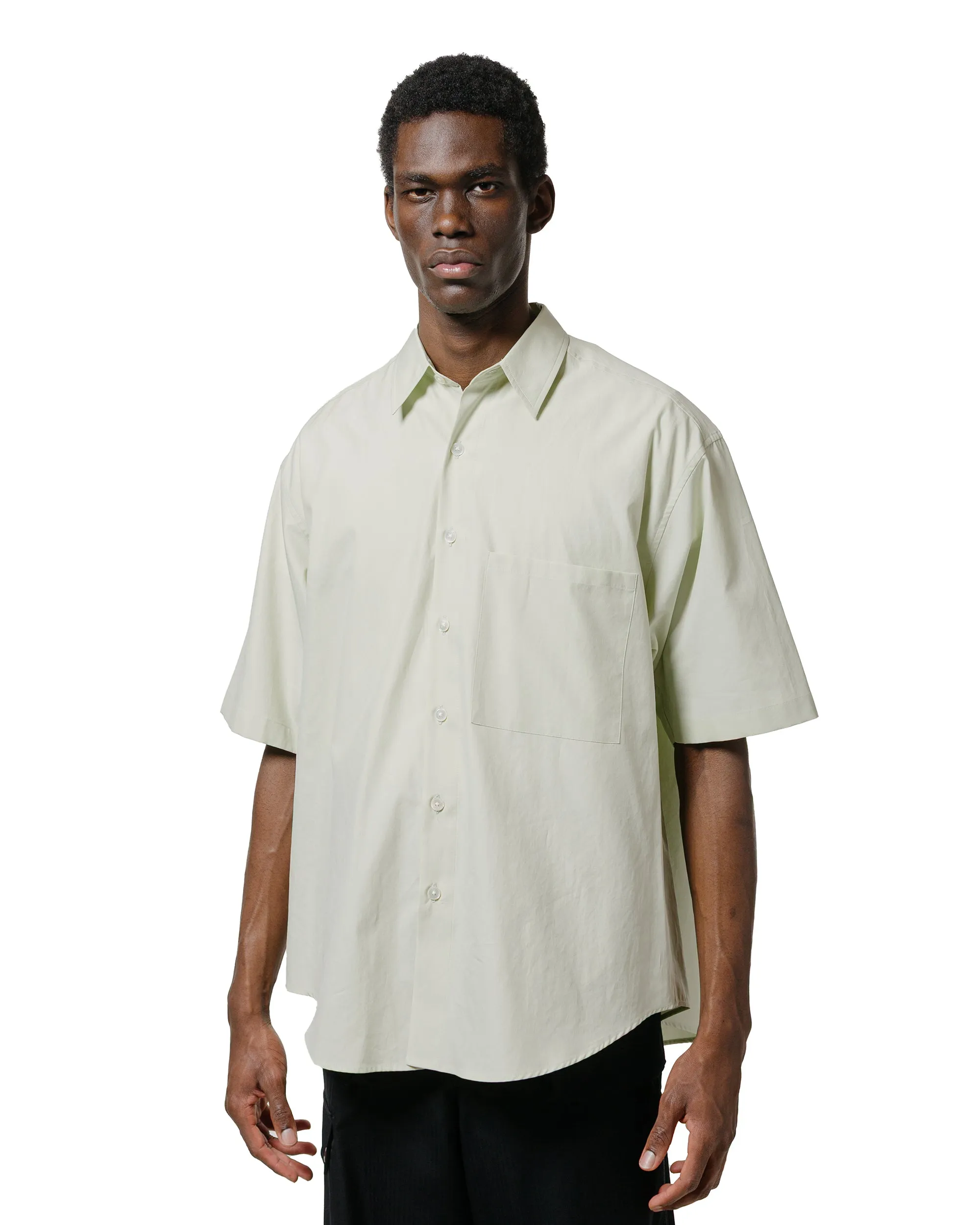 Auralee Washed Finx Twill Big Half Sleeved Shirt Light Green sold by Lost & Found product image thumbnail 2