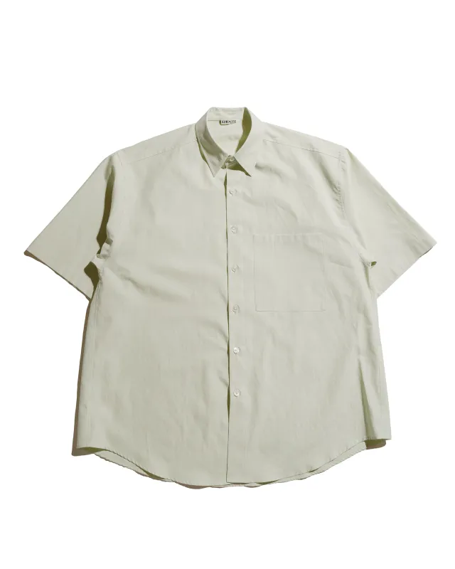Auralee Washed Finx Twill Big Half Sleeved Shirt Light Green sold by Lost & Found