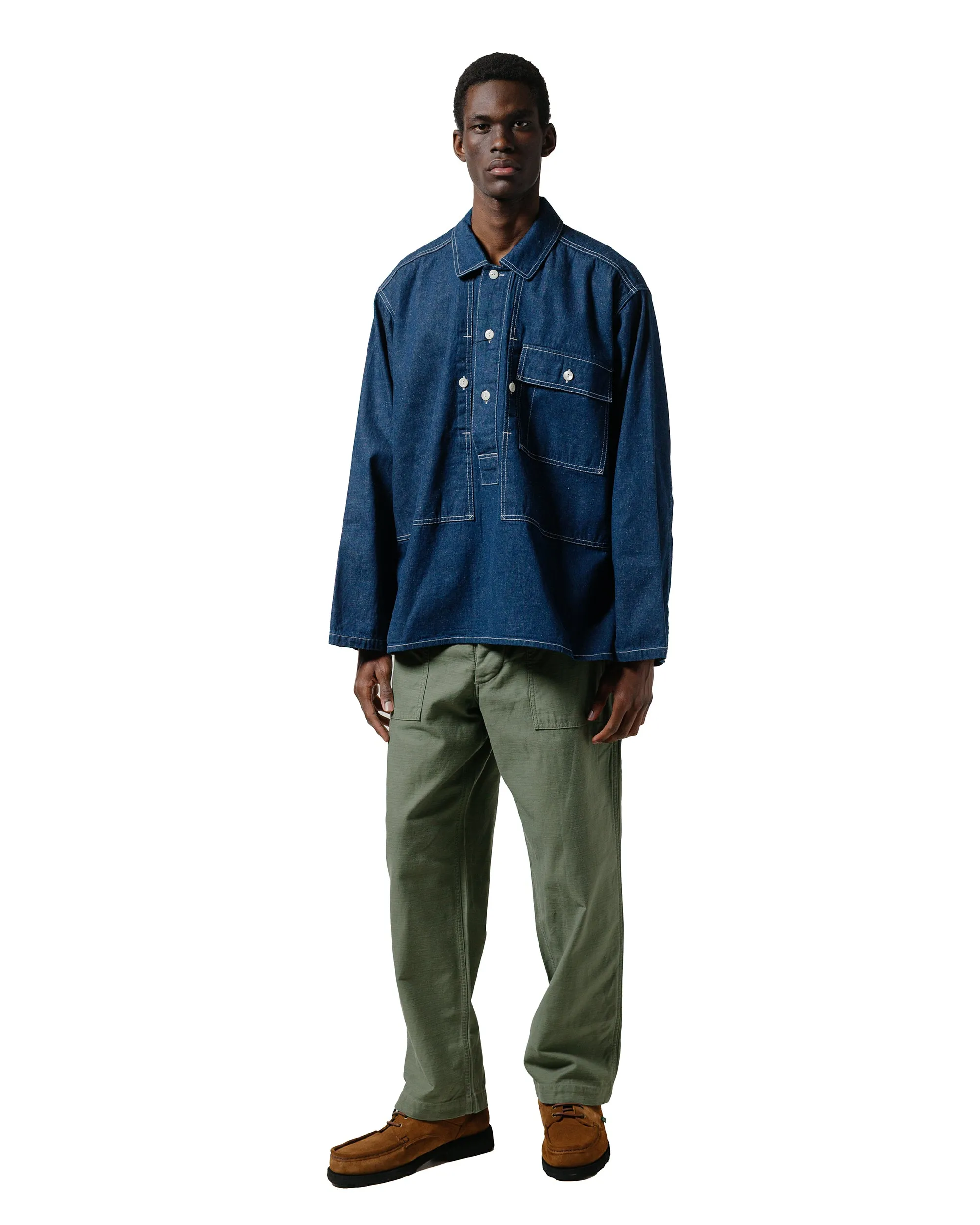 The Corona Utility CSJ004 Corona A.M Pullover Jacket 10oz Classics Denim Indigo sold by Lost & Found product image thumbnail 4